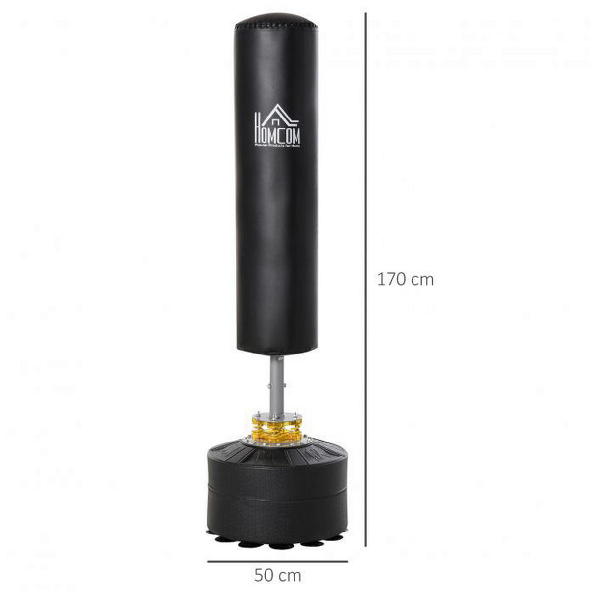 HOMCOM Standboxsack schwarz Stahl B/H: ca. 50x170 cm Standboxsack - schwarz (50,00/170,00cm) - HOMCOM
