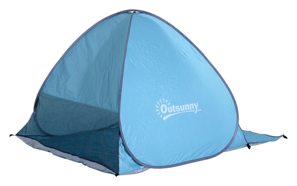 Outsunny Pop-Up Zelt blau Polyester-Mischgewebe B/H/L: ca. 200x115x150 cm Pop-Up_Zelt_für_2_Personen - blau (150,00/200,00/115,00cm) - Outsunny