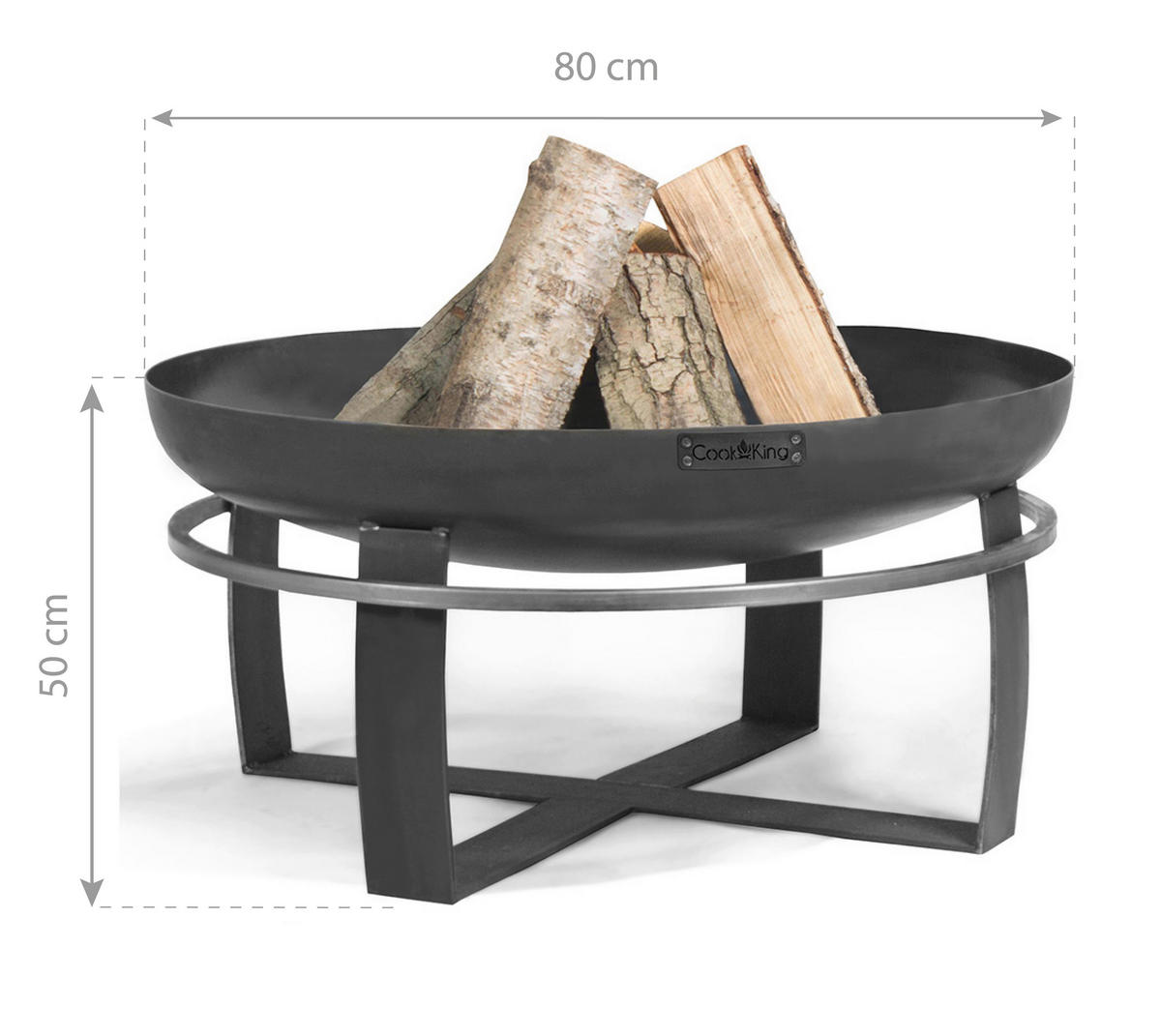CookKing Feuerschale Viking 80 schwarz Stahl B/H/T: ca. 80x36x80 cm Viking 80 - schwarz (80,00/36,00/80,00cm) - CookKing