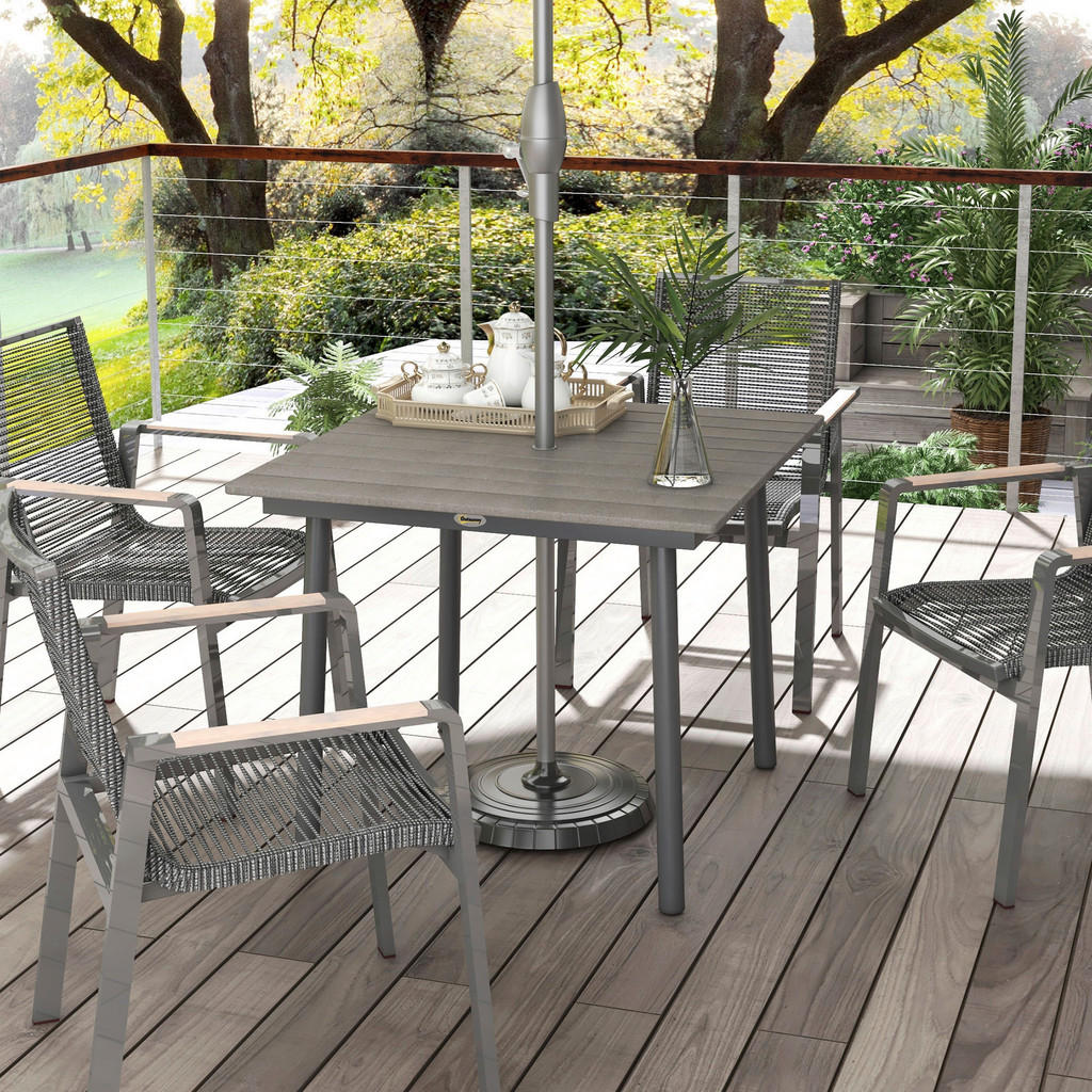 Thumbnail - Outsunny Gartentisch dunkelgrau Aluminium B/H/L: ca. 90x75x90 cm