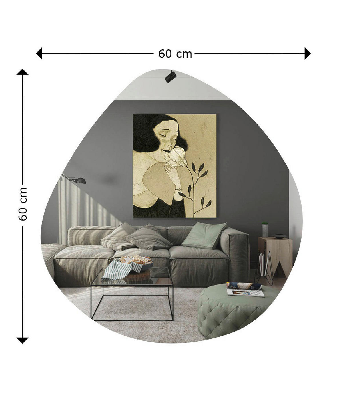 Wandspiegel Beso B/H/T: ca. 60x60x3,5 cm Beso - (60,00/60,00/3,50cm) - moebel17