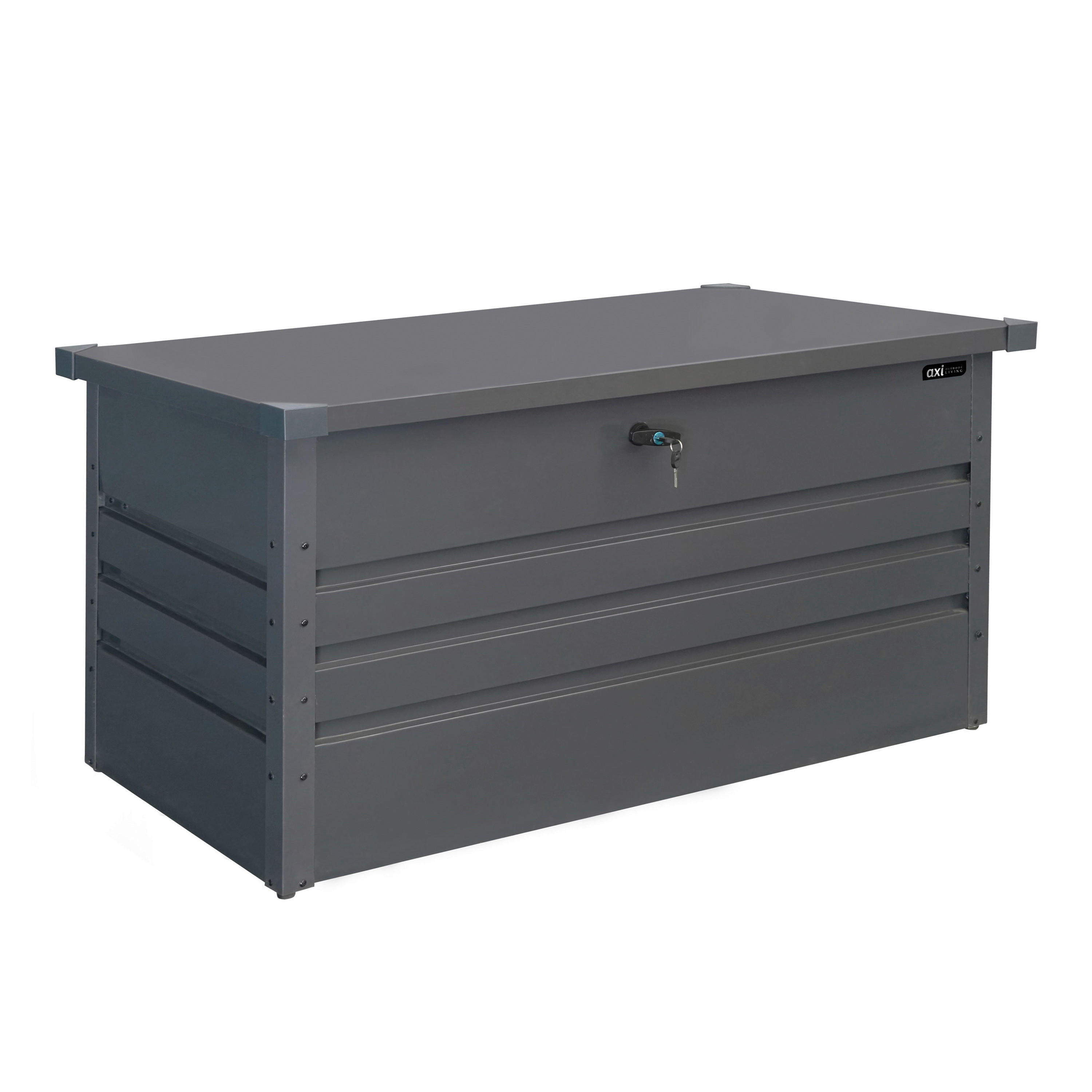 AXI Outdoor Living Gartenbox Miles anthrazit Metall B/H/L: ca. 60x62x132 cm Miles - anthrazit (132,00/60,00/62,00cm) - AXI Outdoor Living