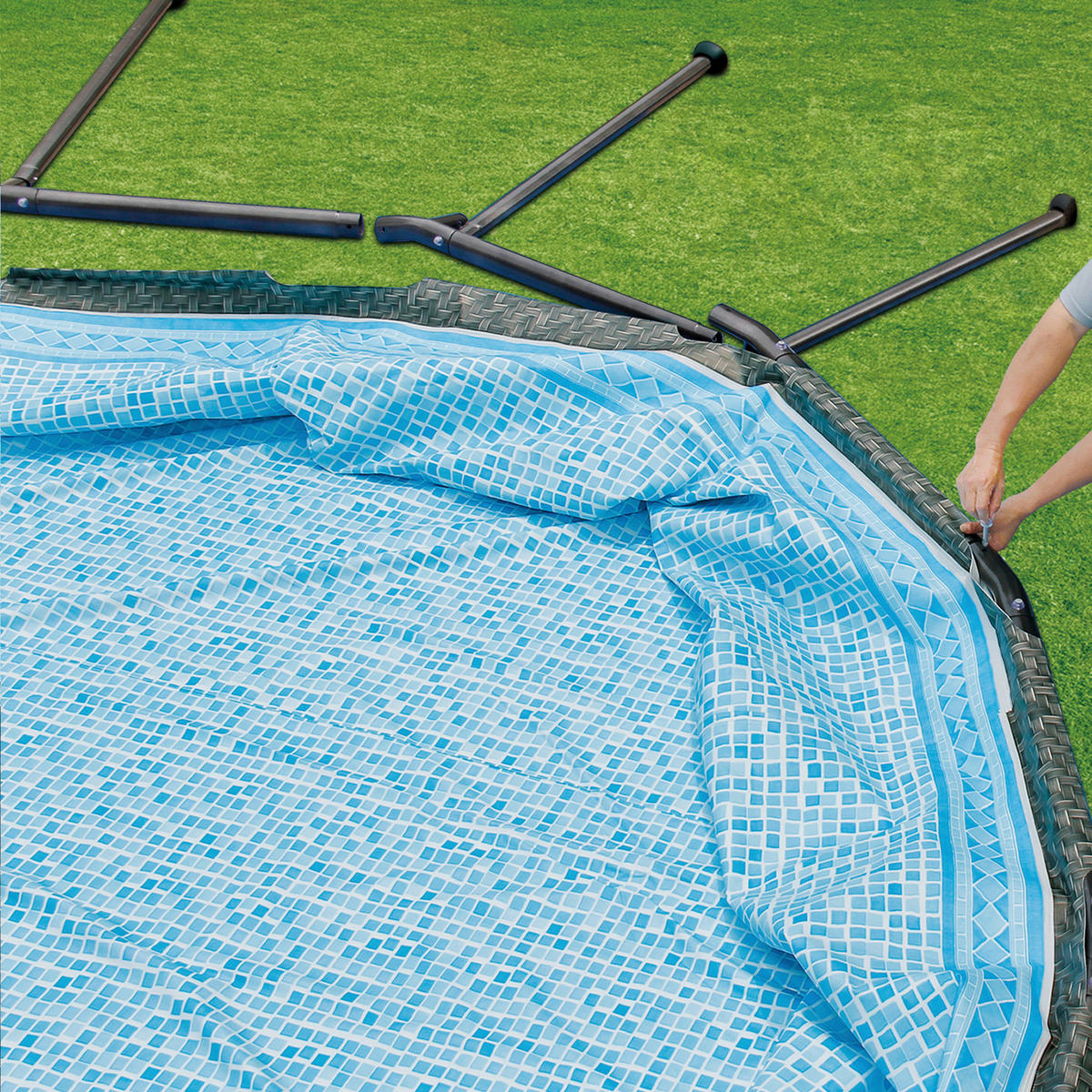Summer Waves Poolset Elite H/D: ca. 132x549 cm Elite - grau (549,00/132,00cm) - Summer Waves