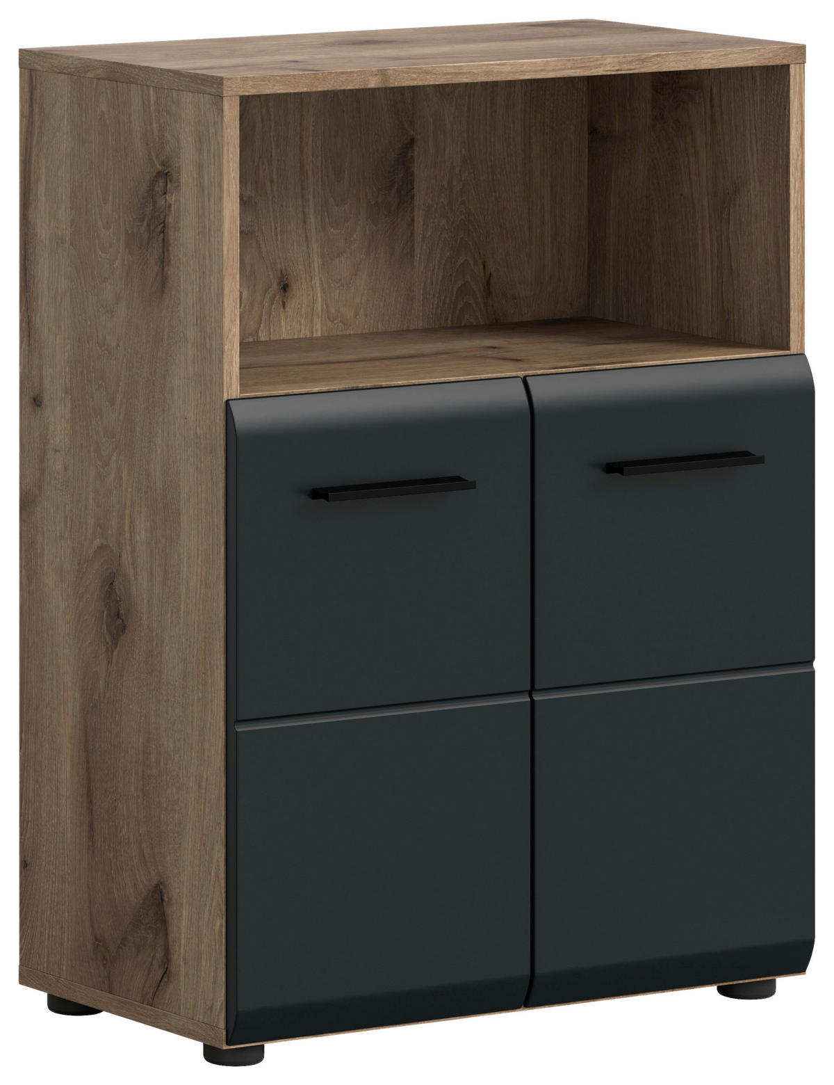 Schrank Ice Nox Oak Nachbildung schwarz matt B/H/T: ca. 60x80x30 cm Ice - schwarz (60,00/80,00/30,00cm) - xonox.home