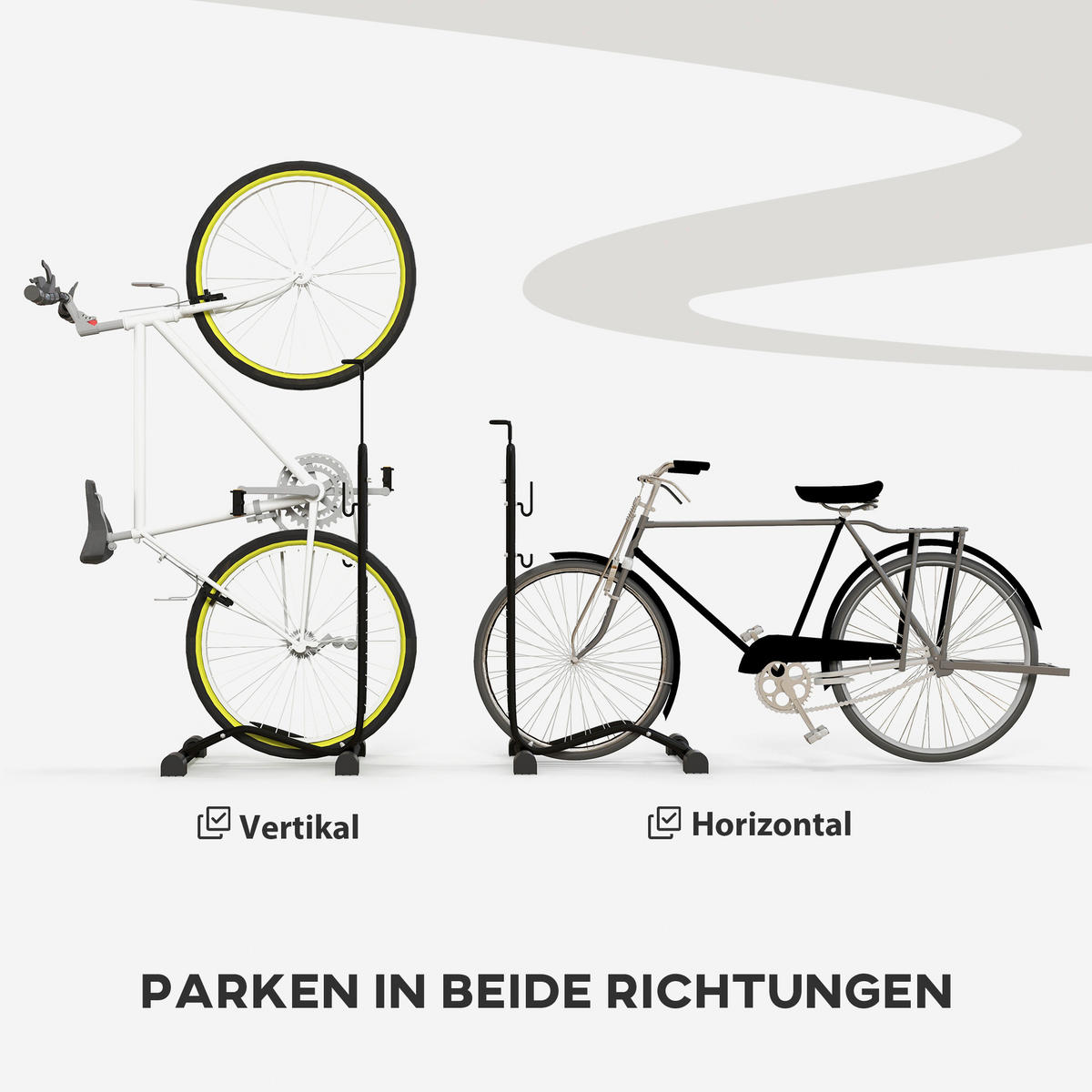 SPORTNOW Fahrradständer schwarz schwarz B/H/L: ca. 44x118x45 cm Fahrradständer - schwarz (45,00/44,00/118,00cm) - SPORTNOW
