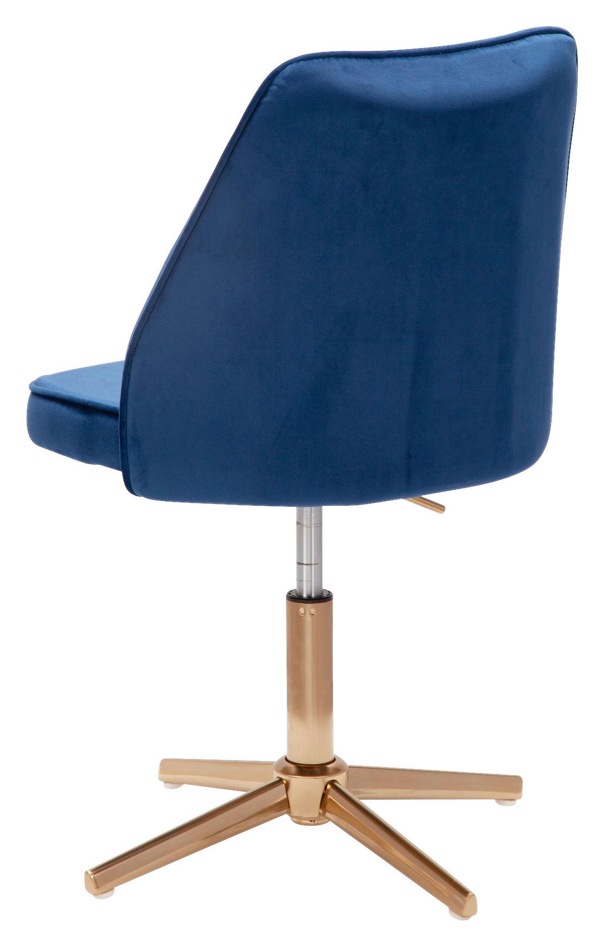 Drehstuhl blau Samt Eisen Drehstuhl - blau (47,00/100,00/46,00cm) - Wohnling