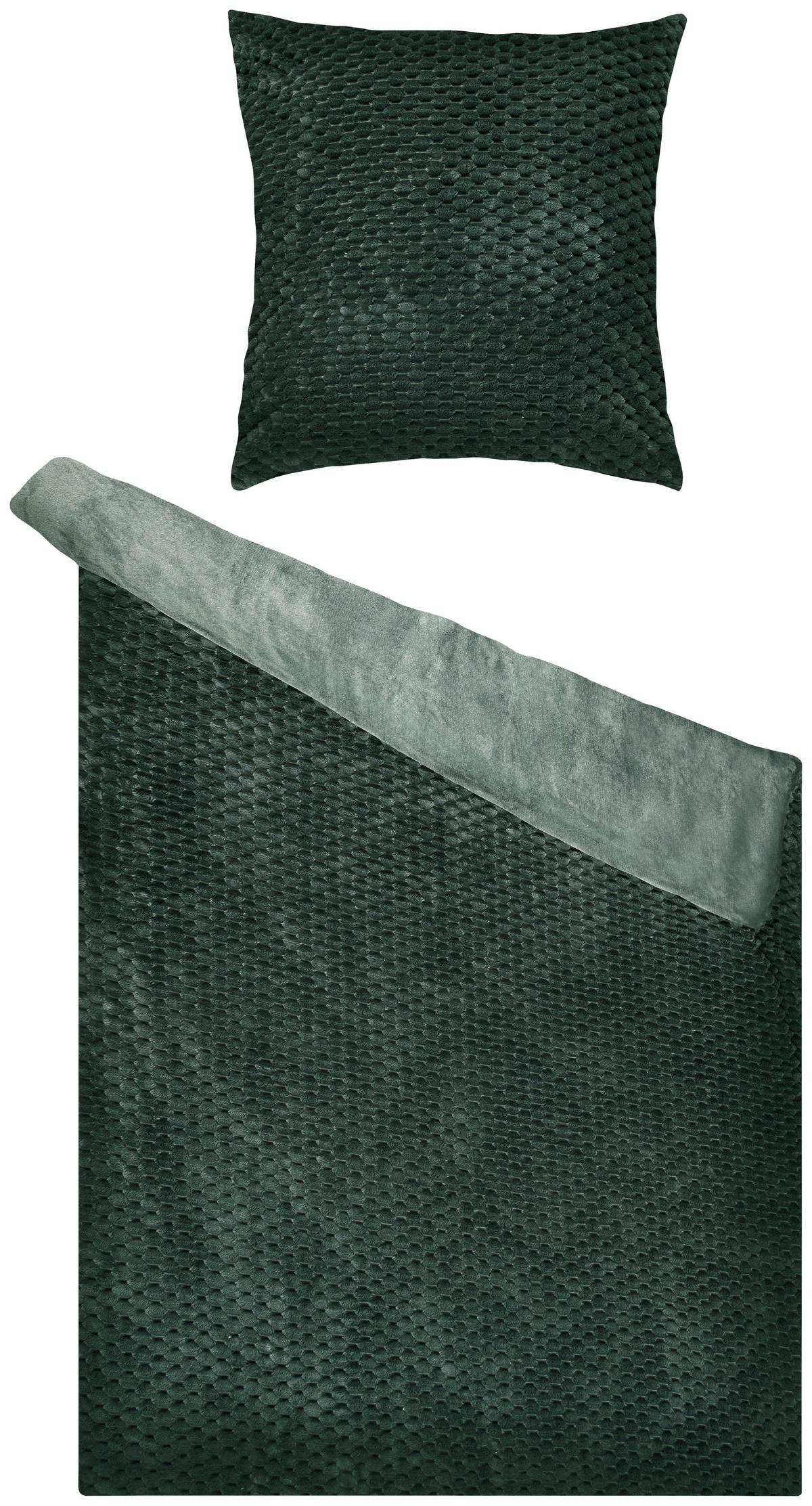 Microfaser Bettwäsche Cashmere touch Bettwäsche_Cashmere Wabe d.grün - dunkelgrün (135,00/200,00cm)