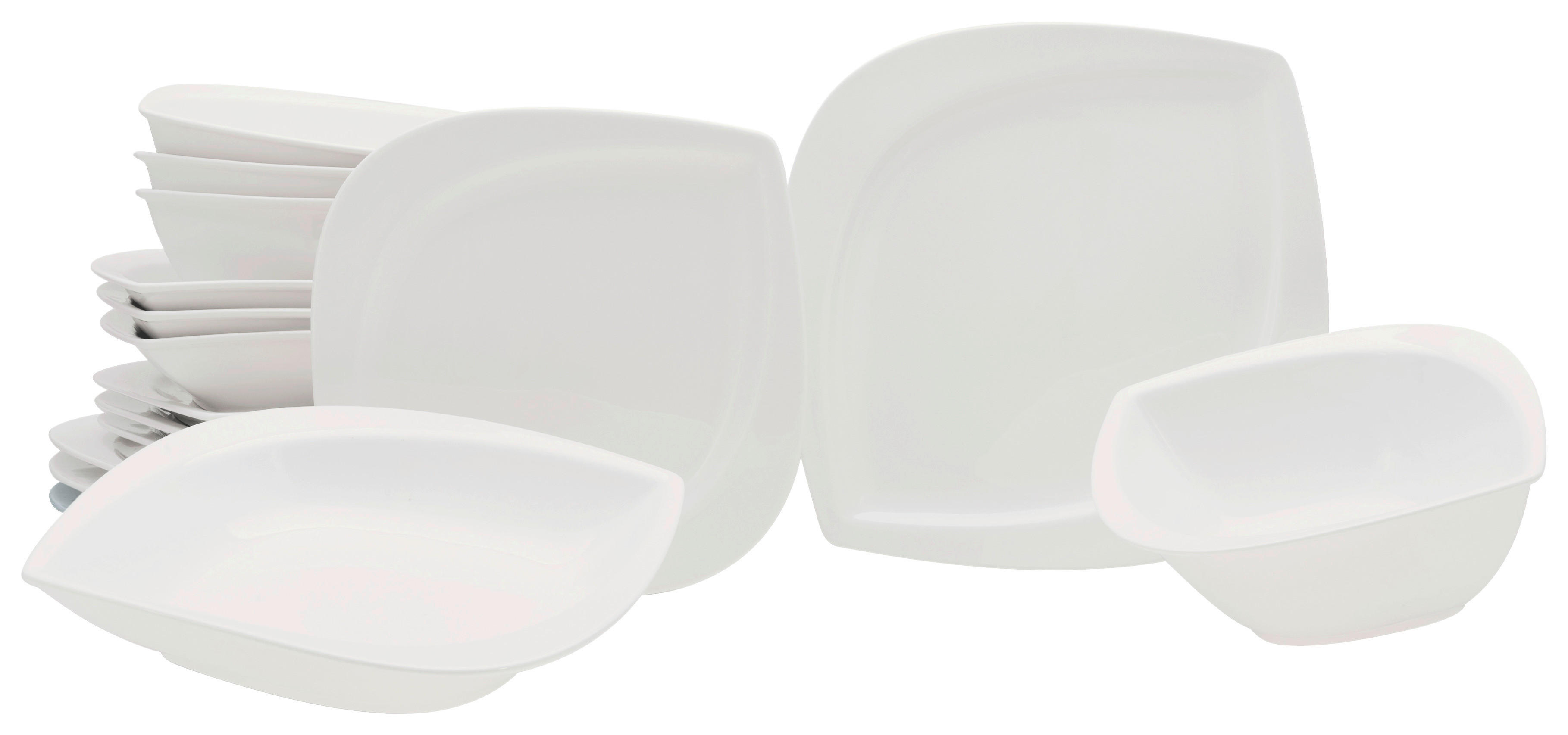 CreaTable Kombiservice Melbourne weiß Porzellan 16 tlg. Melbourne - weiß - CreaTable