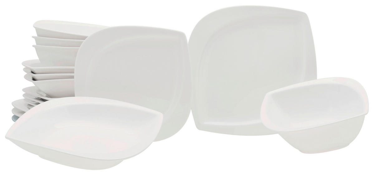 CreaTable Kombiservice Melbourne weiß Porzellan 16 tlg. Melbourne - weiß - CreaTable