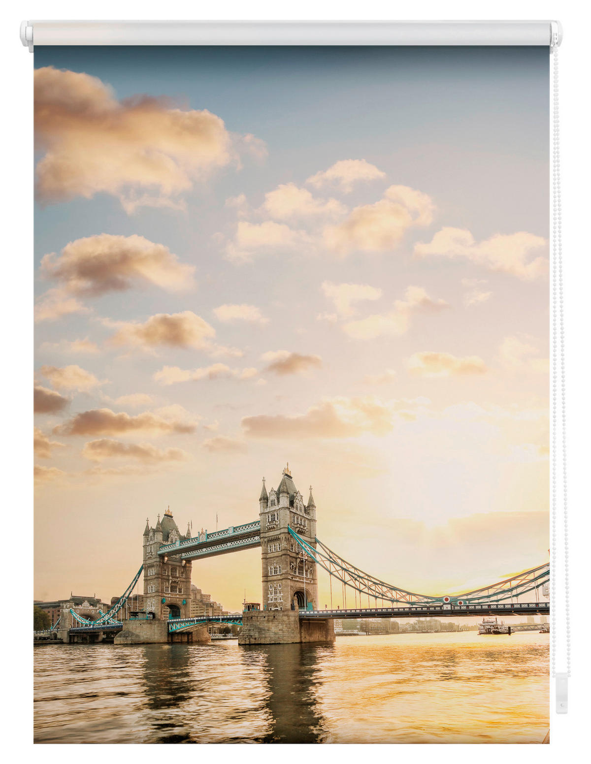 Verdunkelungsrollo Tower Bridge rot B/L: ca. 100x150 cm Tower Bridge - weiß/rot (100,00/150,00cm) - LICHTBLICK