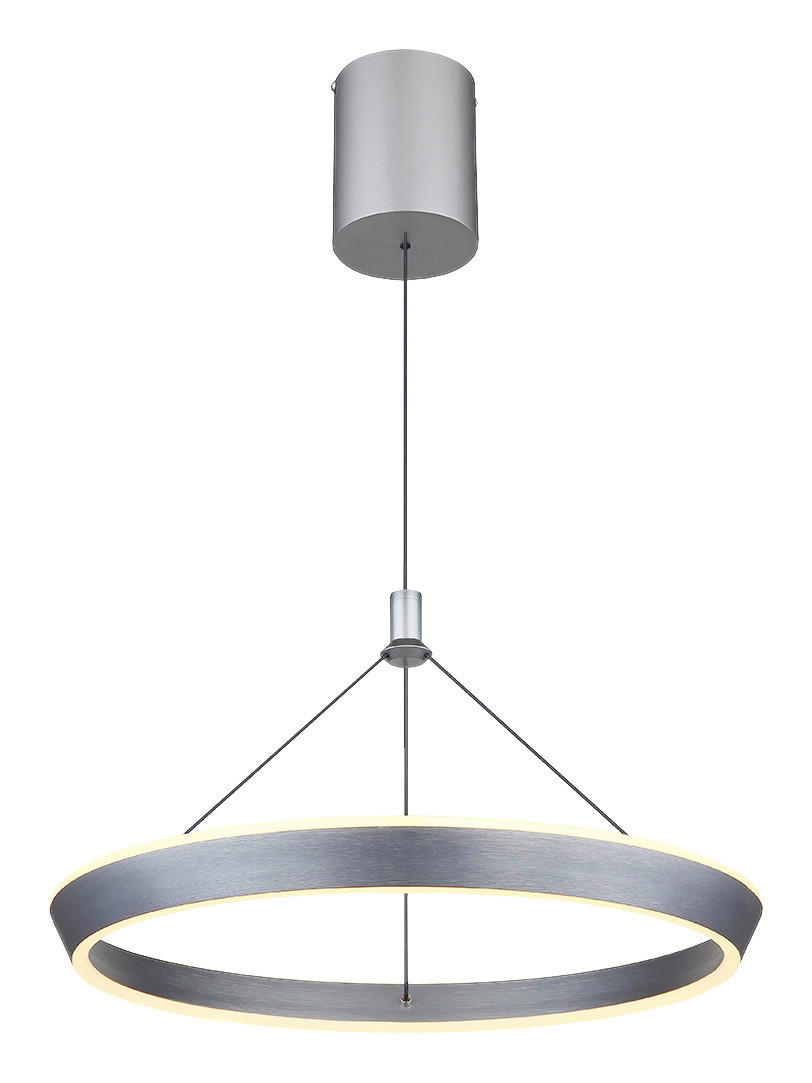 GLOBO LED-Pendelleuchte 67316 titanfarbig grau Silikon Aluminium Metall H/D: ca. 180x50 cm FERRA - titanfarbig/grau (50,00/180,00cm) - GLOBO