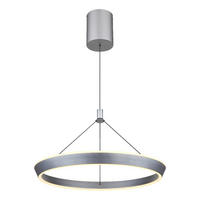 GLOBO LED-Pendelleuchte 67316 titanfarbig grau Silikon Aluminium Metall H/D: ca. 180x50 cm FERRA - titanfarbig/grau (50,00/180,00cm) - GLOBO