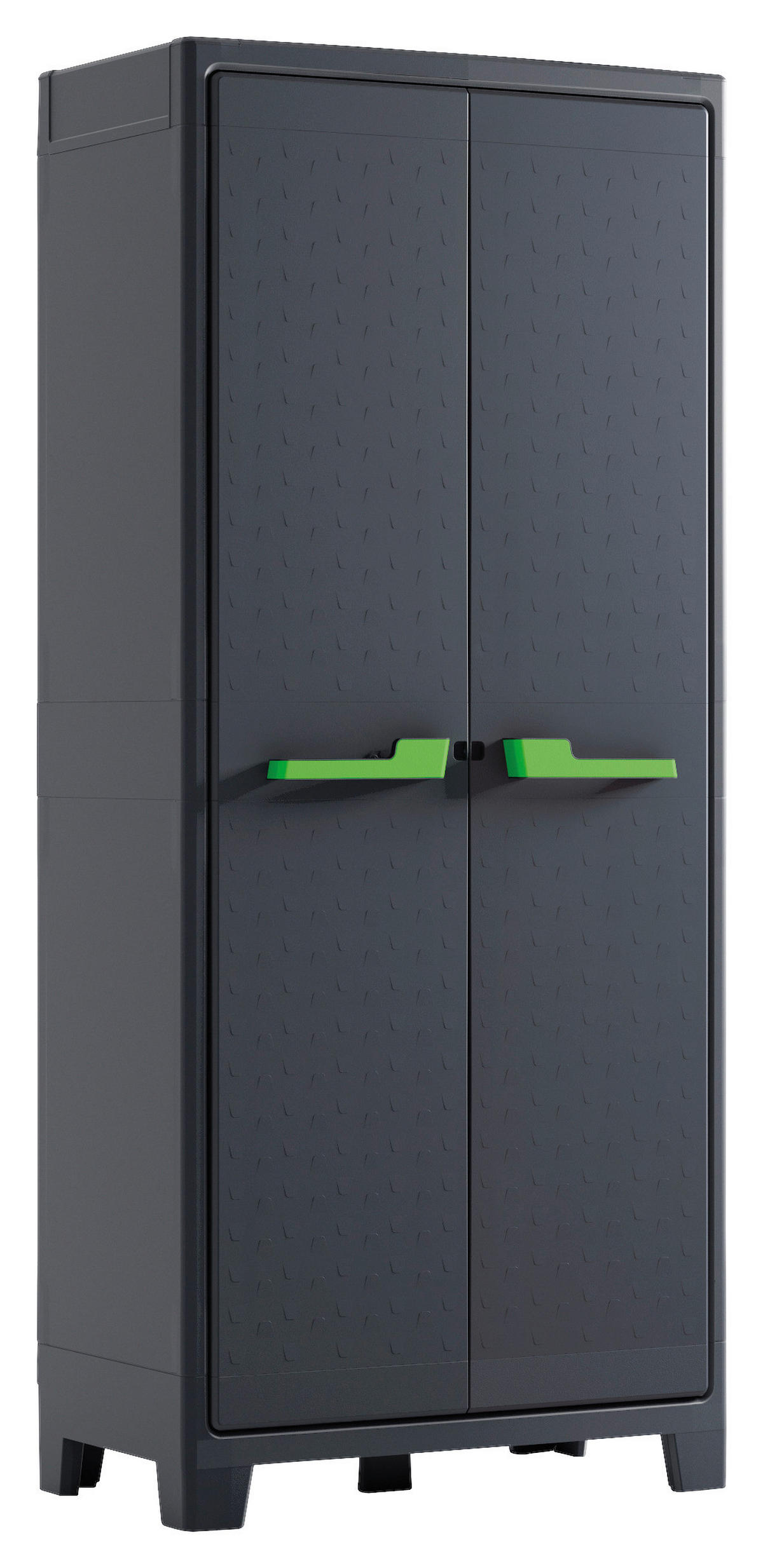 Keter Kunststoffschrank Moby grau Kunststoff B/H/T: ca. 80x182x44 cm Moby - anthrazit/grün (80,00/182,00/44,00cm) - Keter