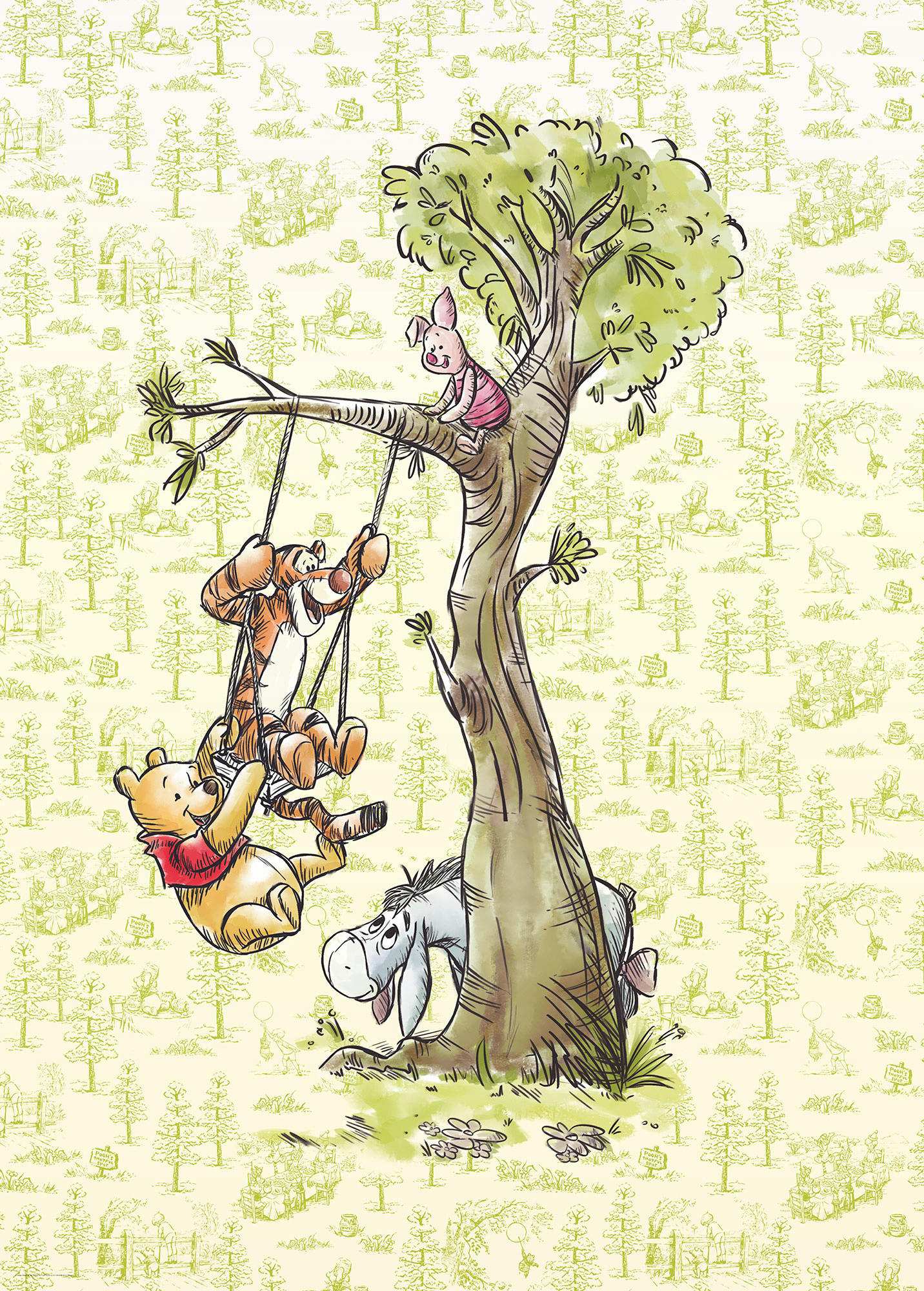 Komar Fototapete Winnie the Pooh in the wood DX4-017 B/H: ca. 200x280 cm