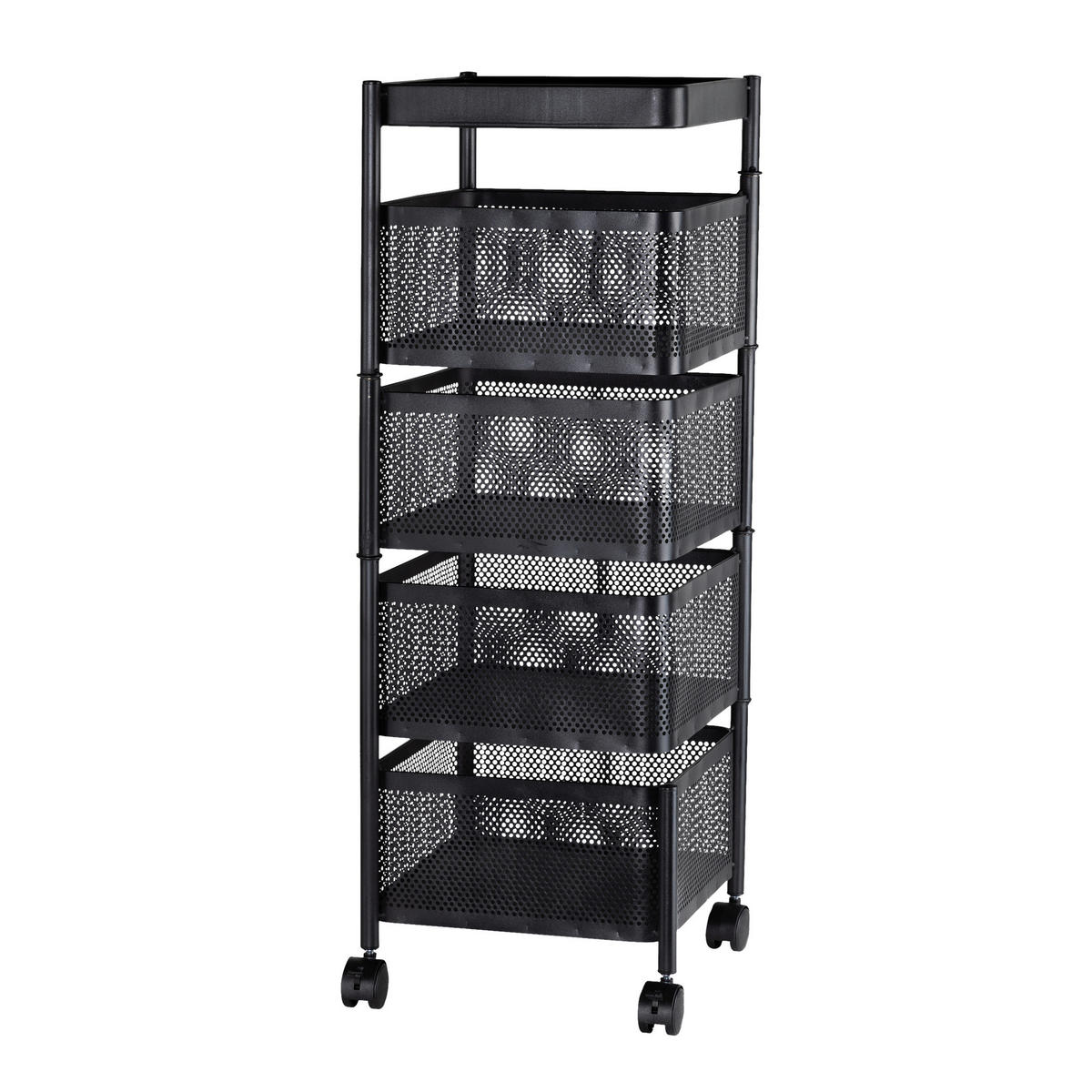Küchentrolley Küchentrolley_4_Ebenen - schwarz (27,00/27,00/77,00cm)