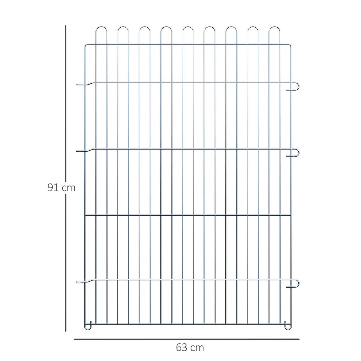 PawHut Tier-Zubehör silber Polypropylen H/L: ca. 63x91 cm Welpenauslauf - silber (91,00cm) - PawHut