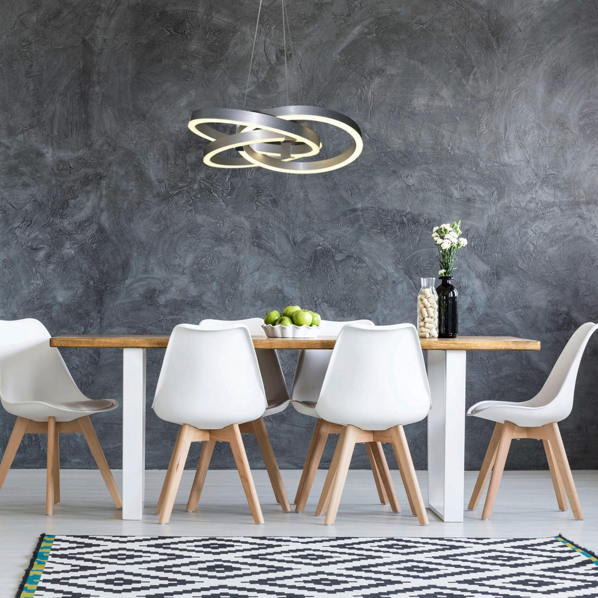 Näve Leuchten Pendelleuchte 6107960 Alu Kunststoff Metall B/H/T: ca. 58x120x58 cm null 3 Brennstellen Divora - Alu (58,00/120,00/58,00cm) - Näve Leuchten