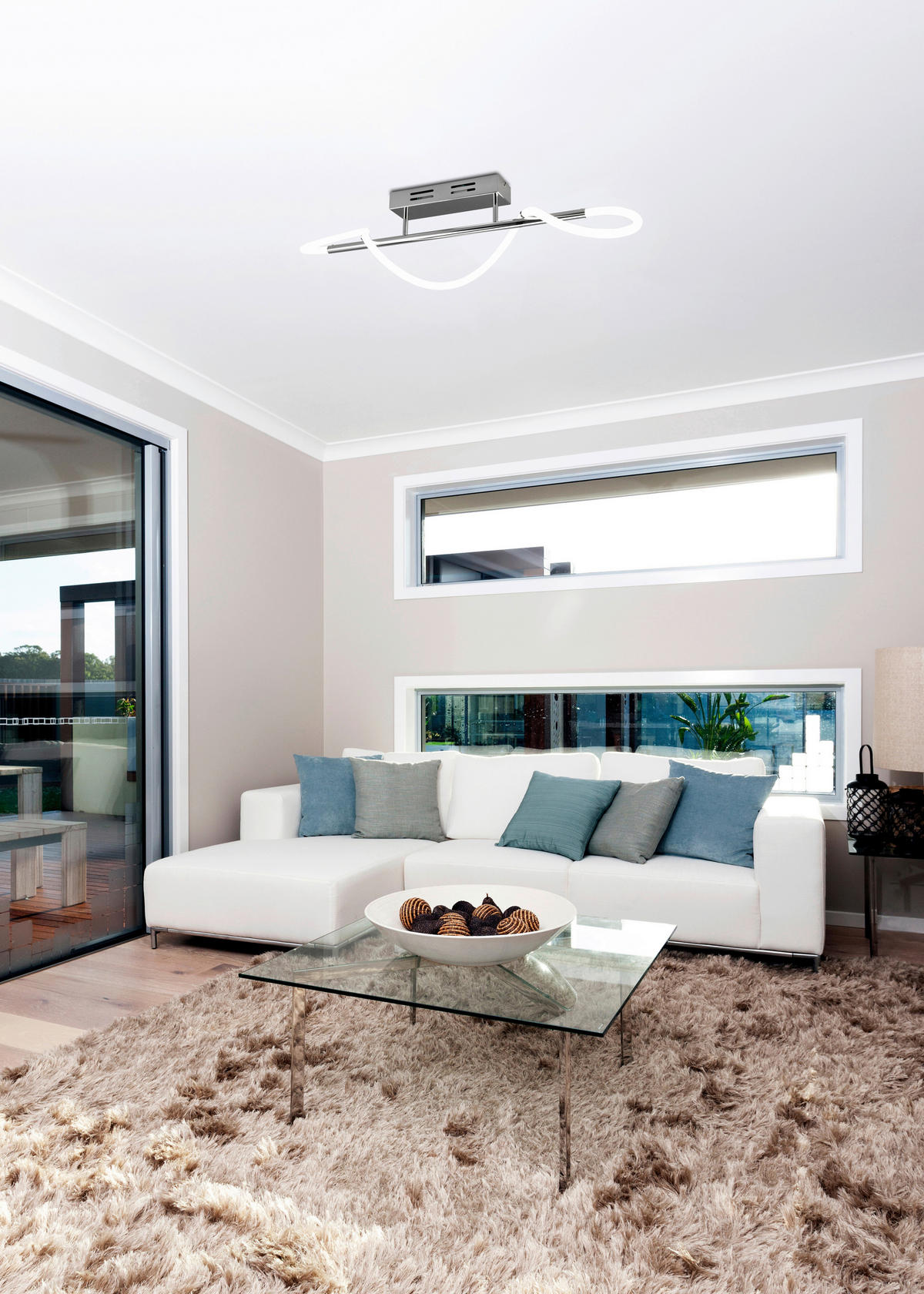 Reality LED-Deckenleuchte R62361106 Argos weiß Chrom Acryl Metall B/H/T: ca. 105x30x34 cm 1 Brennstellen Argos - weiß/Chrom (105,00/30,00/34,00cm) - Reality