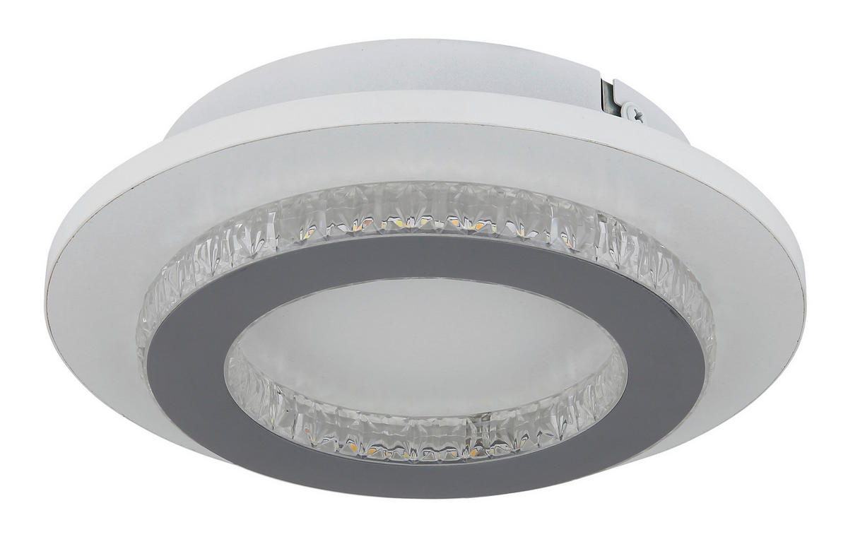 GLOBO LED-Deckenleuchte klar hellgrau weiß Kunststoff Metall H/D: ca. 5,5x20 cm 1 Brennstellen JAYDEN - klar/hellgrau (20,00/5,50cm) - GLOBO
