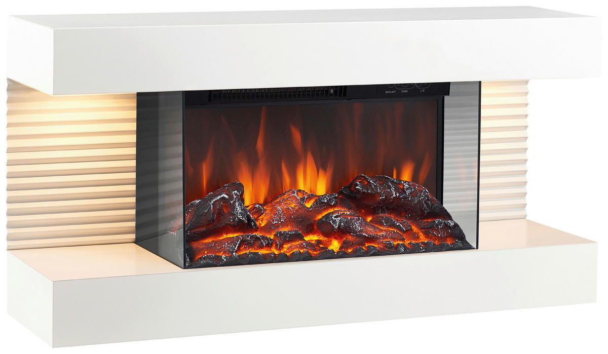 KAMINIO Elektrischer-Kamin LIZ weiß Metall B/H/T: ca. 82x41,8x21,7 cm ca. 2000 W LIZ - weiß (82,00/41,80/21,70cm) - KAMINIO
