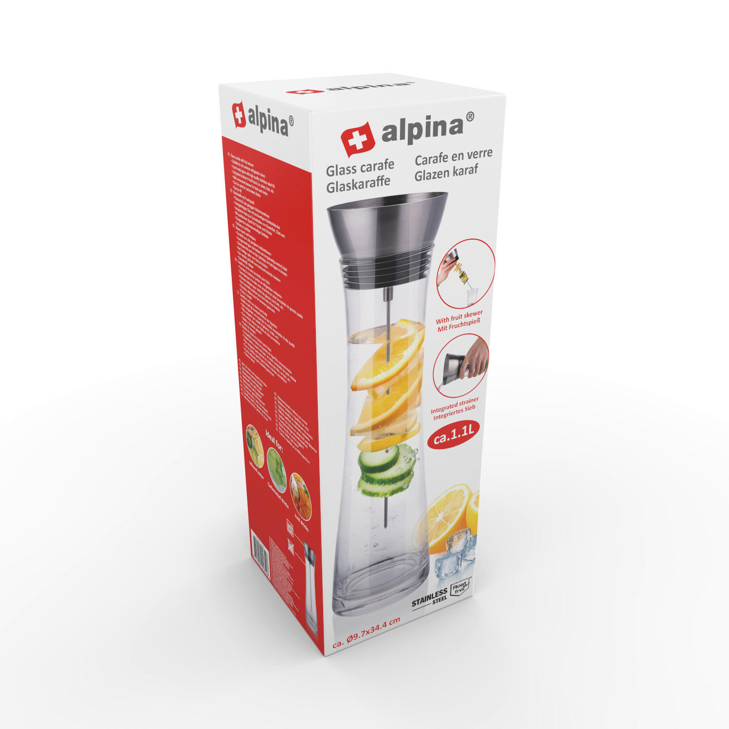 alpina Karaffe transparent Karaffe_mit_Spieß - transparent (9,70/9,70/34,50cm) - Alpina