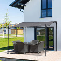 Outsunny Gartenpavillon grauschwarz Metall B/L: ca. 297x297 cm Gartenpavillon - grauschwarz (297,00/297,00cm) - Outsunny