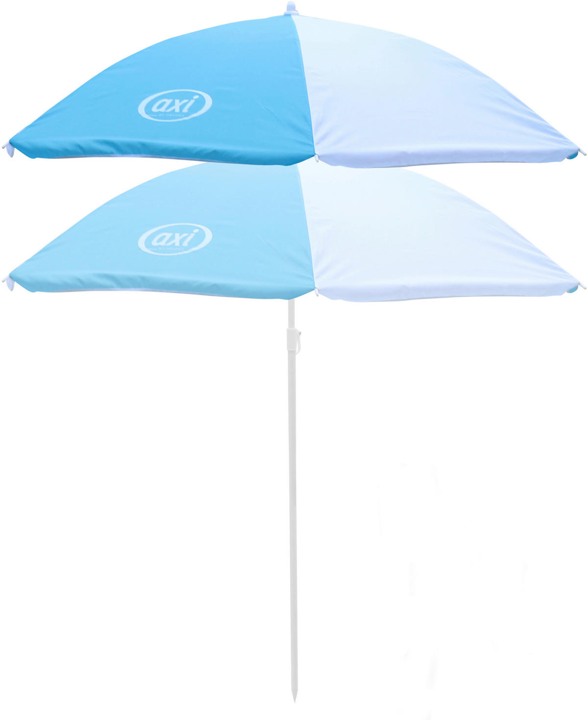 AXI Sonnenschirm blau Kunststoff H/D: ca. 175x125 cm Sonnenschirm - blau/weiß (125,00/175,00cm) - AXI
