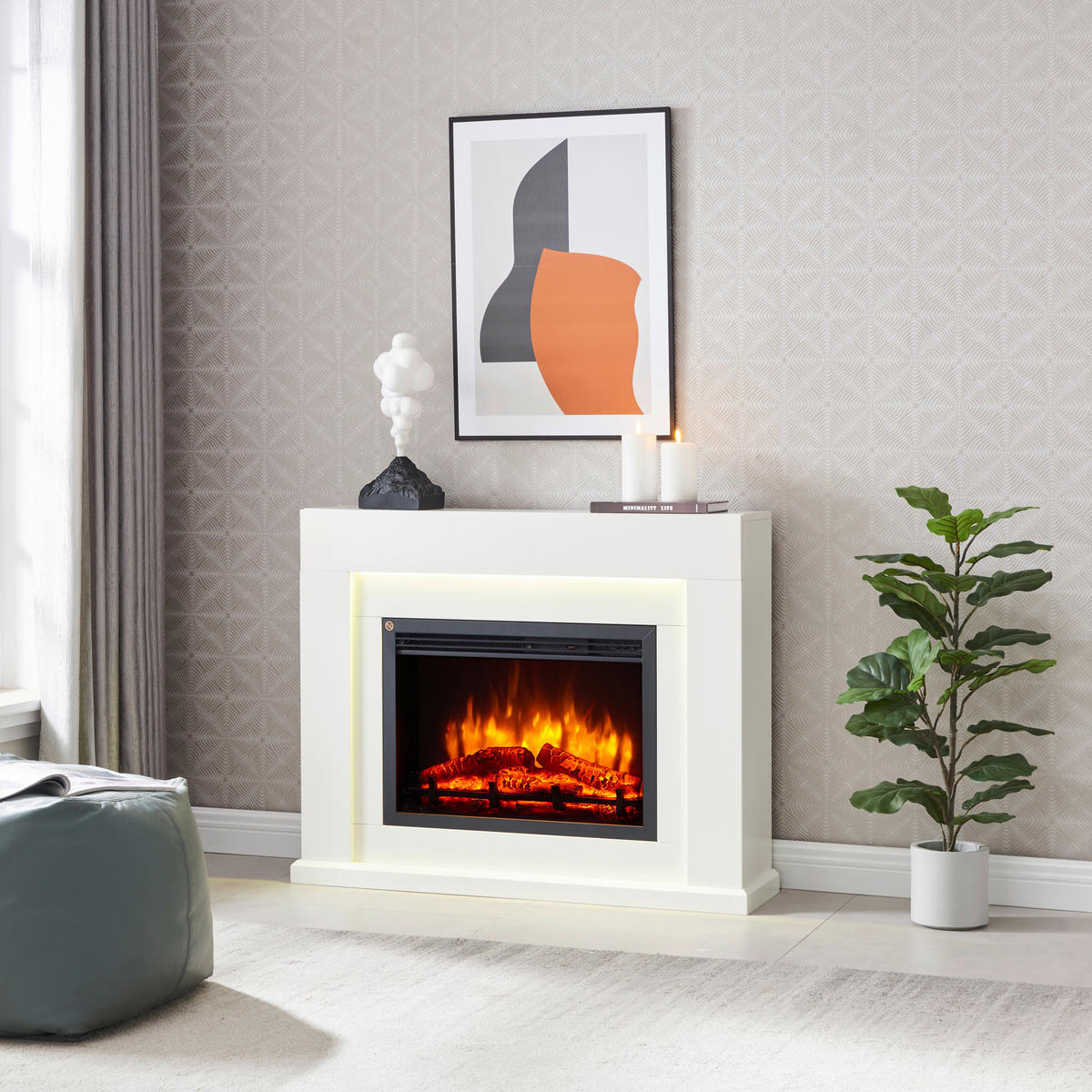 RICHEN Elektrischer Kamin Elektra weiß MDF B/H/T: ca. 100x78,9x25,8 cm ▷  online bei POCO kaufen