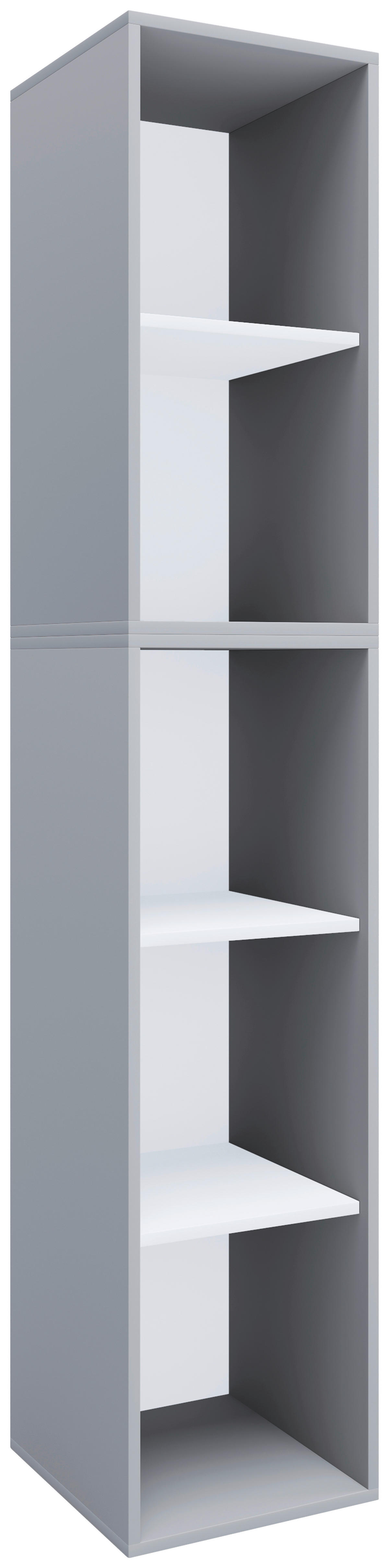 Regal Lona I grau weiß B/H/T: ca. 35x183x37 cm Lona I - weiß/grau (35,00/183,00/37,00cm) - VCM Möbel