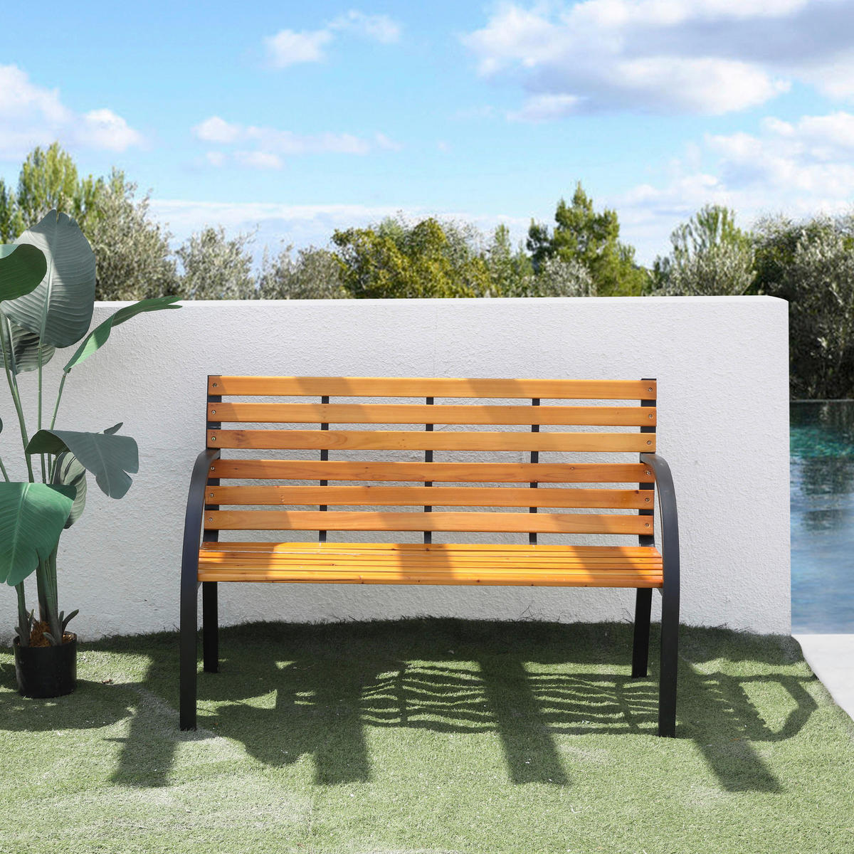 AXI Outdoor Living Gartenbank Otis braun Metall B/H/L: ca. 60x83x122 cm Otis - braun/schwarz (122,00/60,00/83,00cm) - AXI Outdoor Living