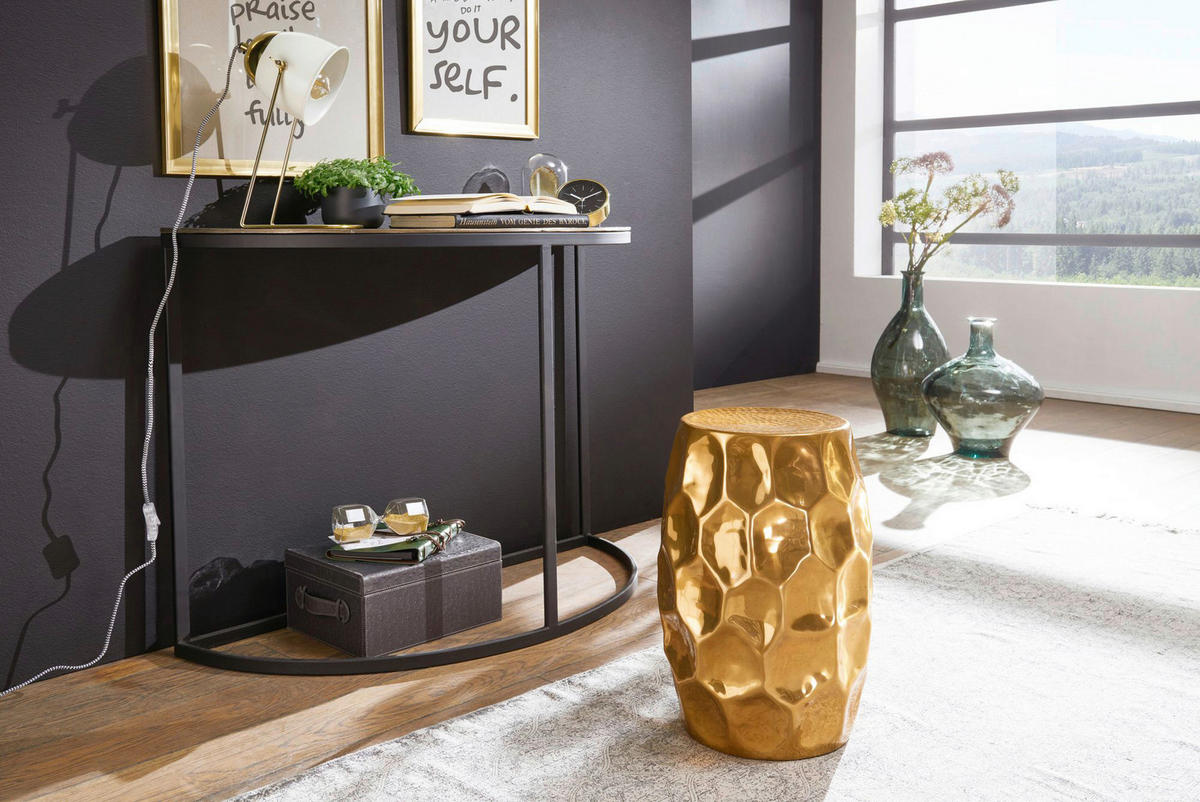 Beistelltisch gold Aluminium B/H/T: ca. 30x47x30 cm Beistelltisch - gold (30,00/47,00/30,00cm) - Wohnling