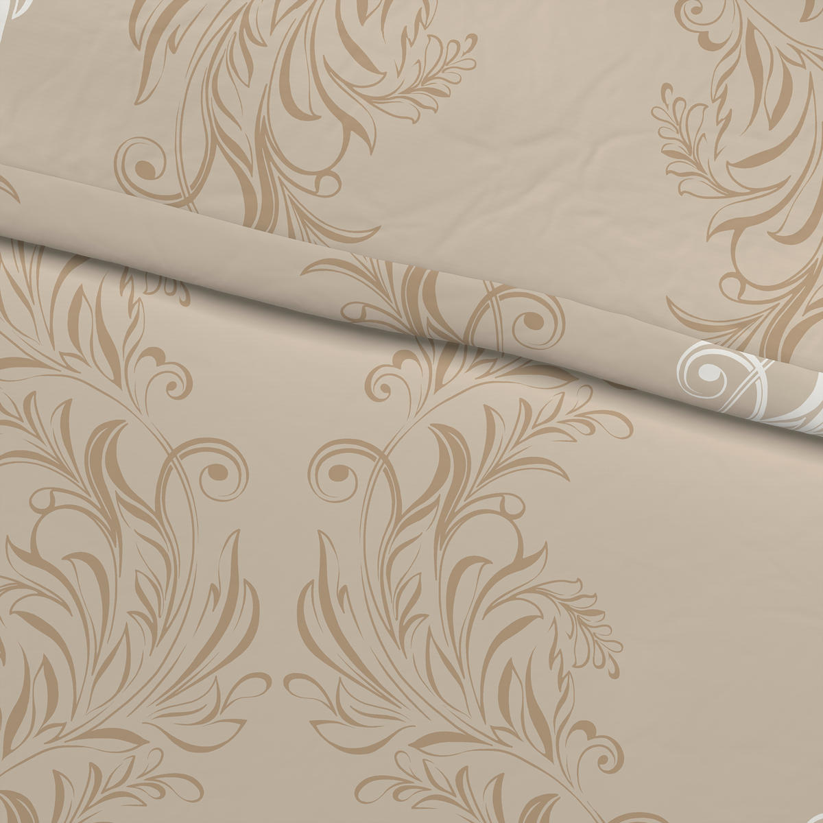 Baumwoll Bettwäsche Biber Bettwäsche_Biber_Catharina 200x200 - sand/taupe (200,00/200,00cm) - beau rêve