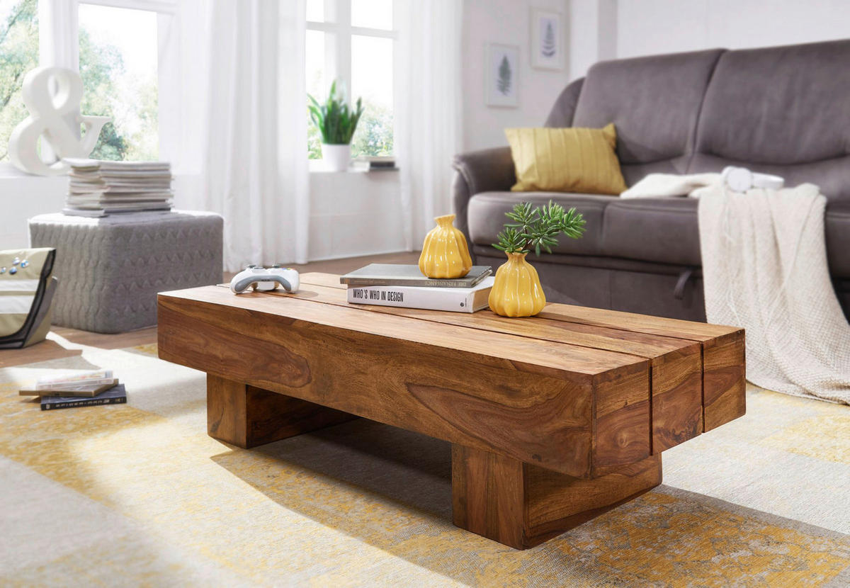 Couchtisch natur B/H/T: ca. 120x30x45 cm Couchtisch - natur (120,00/30,00/45,00cm) - Wohnling