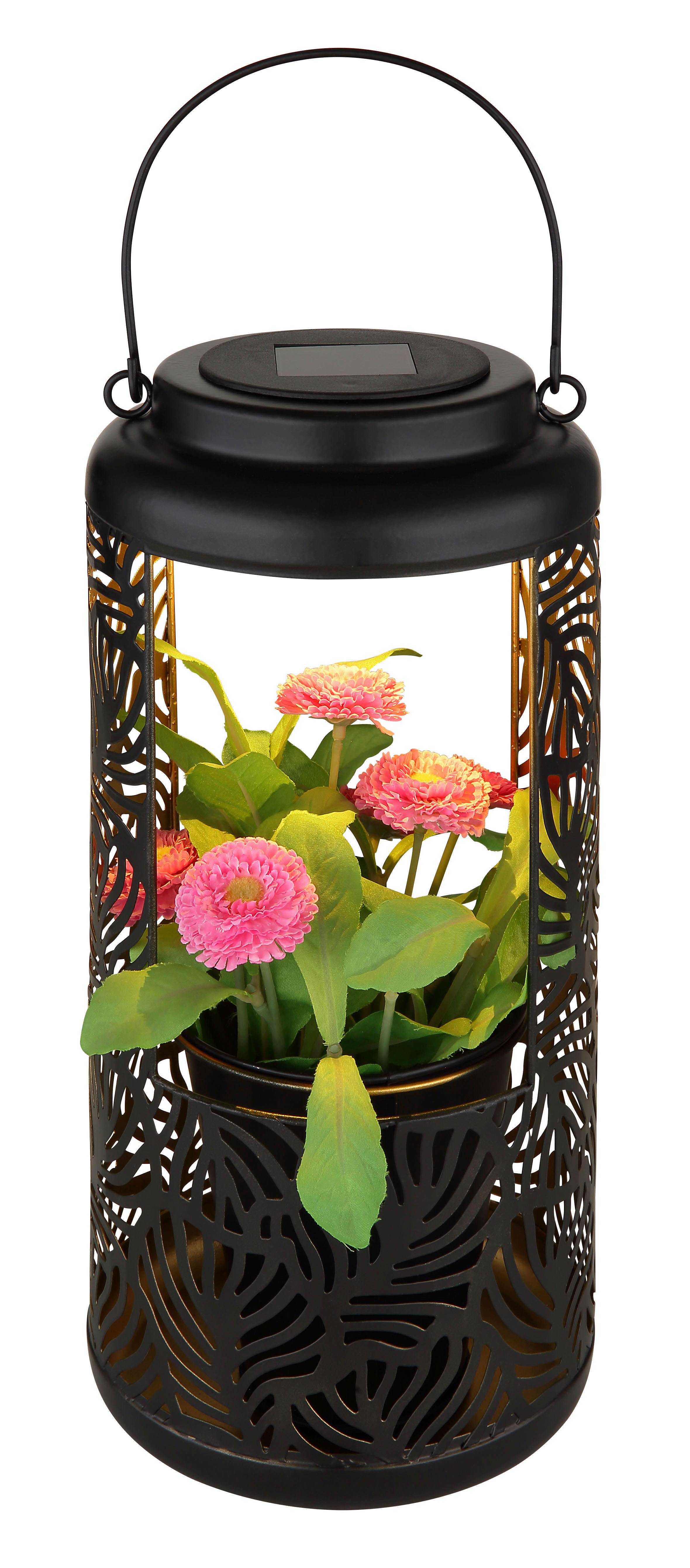 LED-Solarleuchte schwarz Kunststoff Metall H/D: ca. 41x15 cm SOLAR - schwarz (15,00/41,00cm) - GLOBO