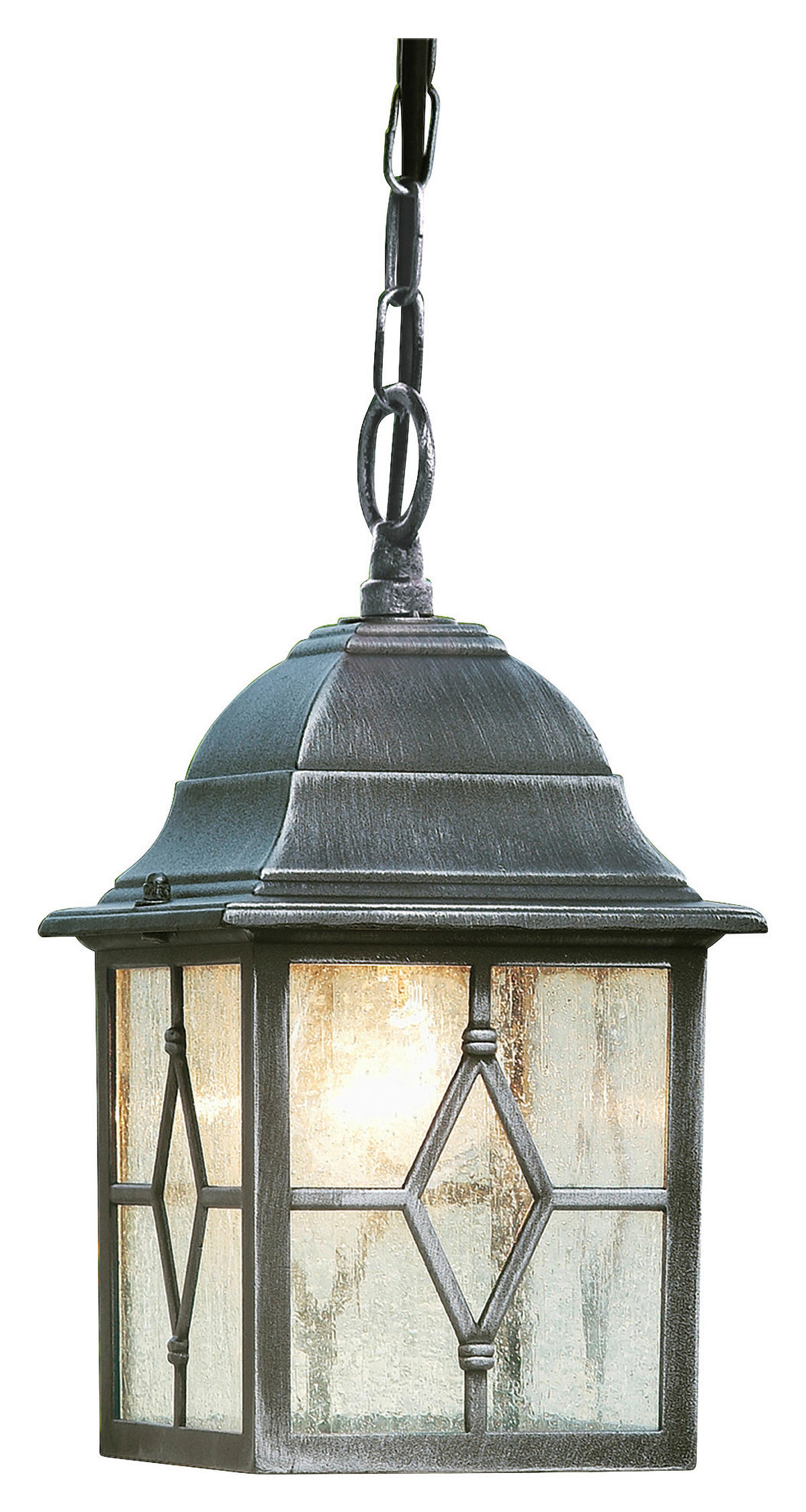 Searchlight Außenleuchte schwarz Glas Stahl B/H/L: ca. 15x88x15 cm E27 1 Brennstellen Genoa - schwarz (15,00/15,00/88,00cm) - Searchlight