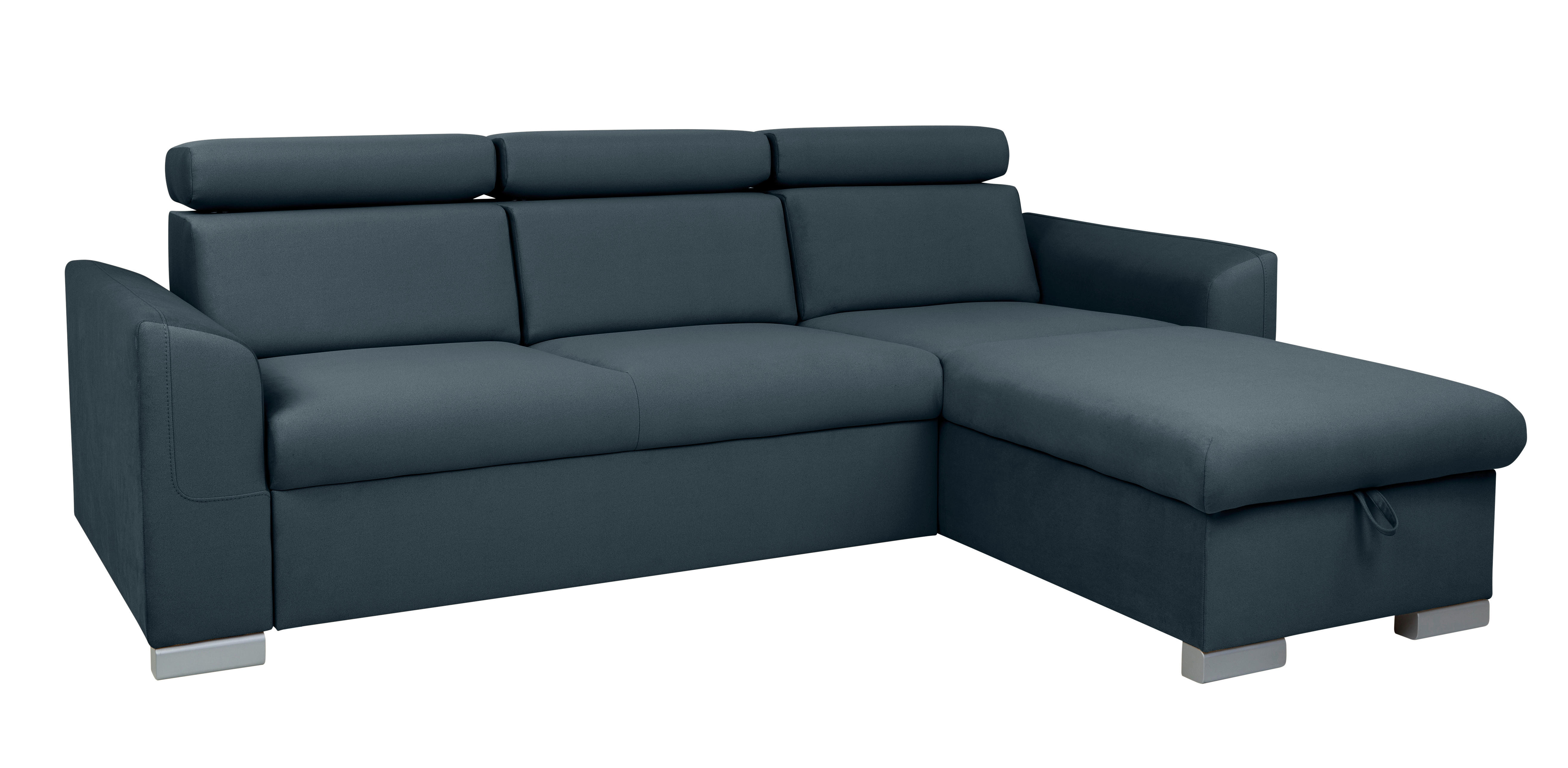 Ecksofa Evia anthrazit Microfaser B/H/T: ca. 243x85x186 cm Evia - anthrazit/silber (243,00/85,00/186,00cm)