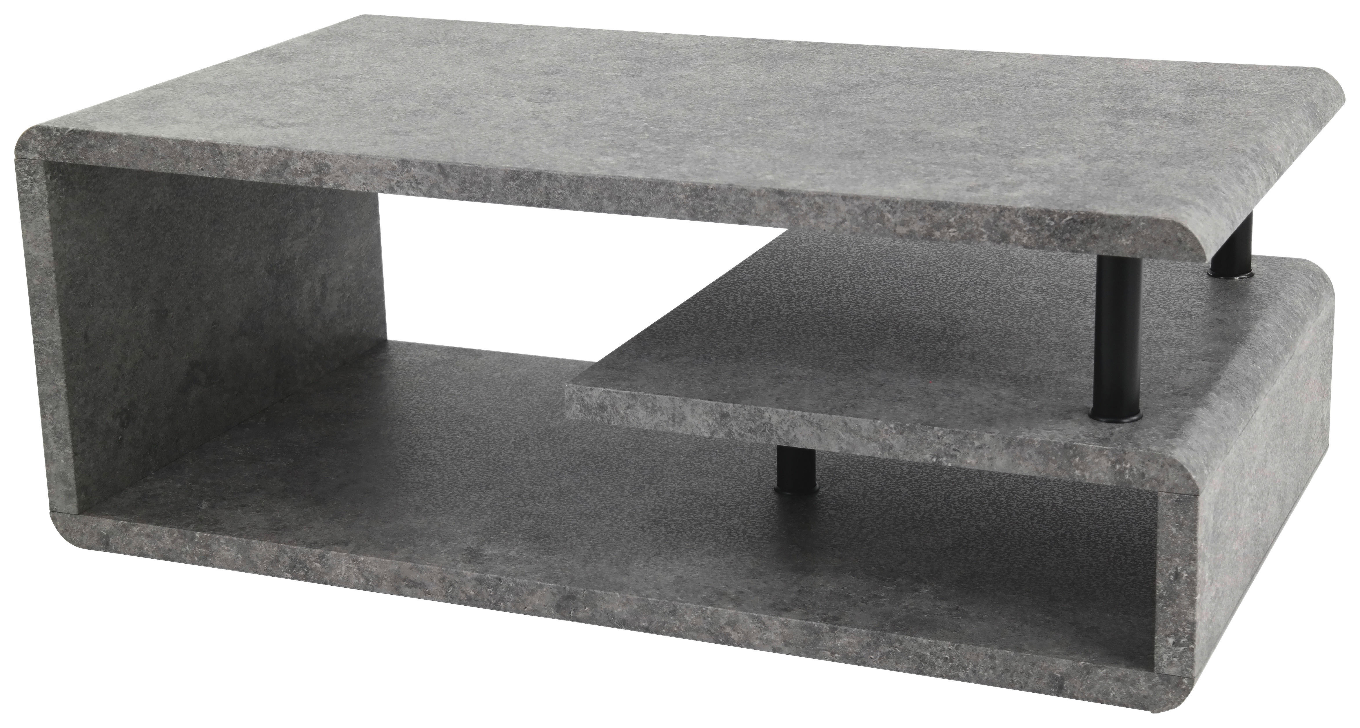 Couchtisch Pico Stone Optik B/H/T: ca. 110x42x60 cm Pico - schwarz (110,00/42,00/60,00cm)