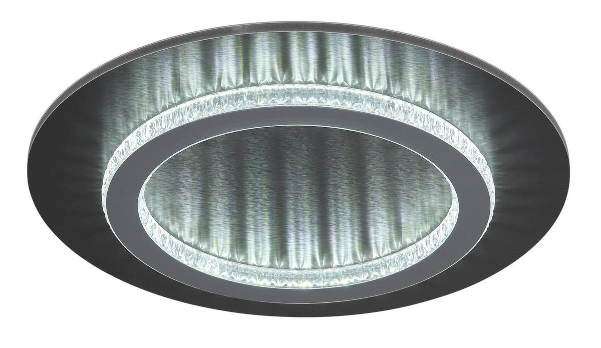 GLOBO LED-Deckenleuchte anthrazit hellgrau mattschwarz Kunststoff Metall H/D: ca. 5,5x35 cm 1 Brennstellen JAYDEN - hellgrau/mattschwarz (35,00/5,50cm) - GLOBO