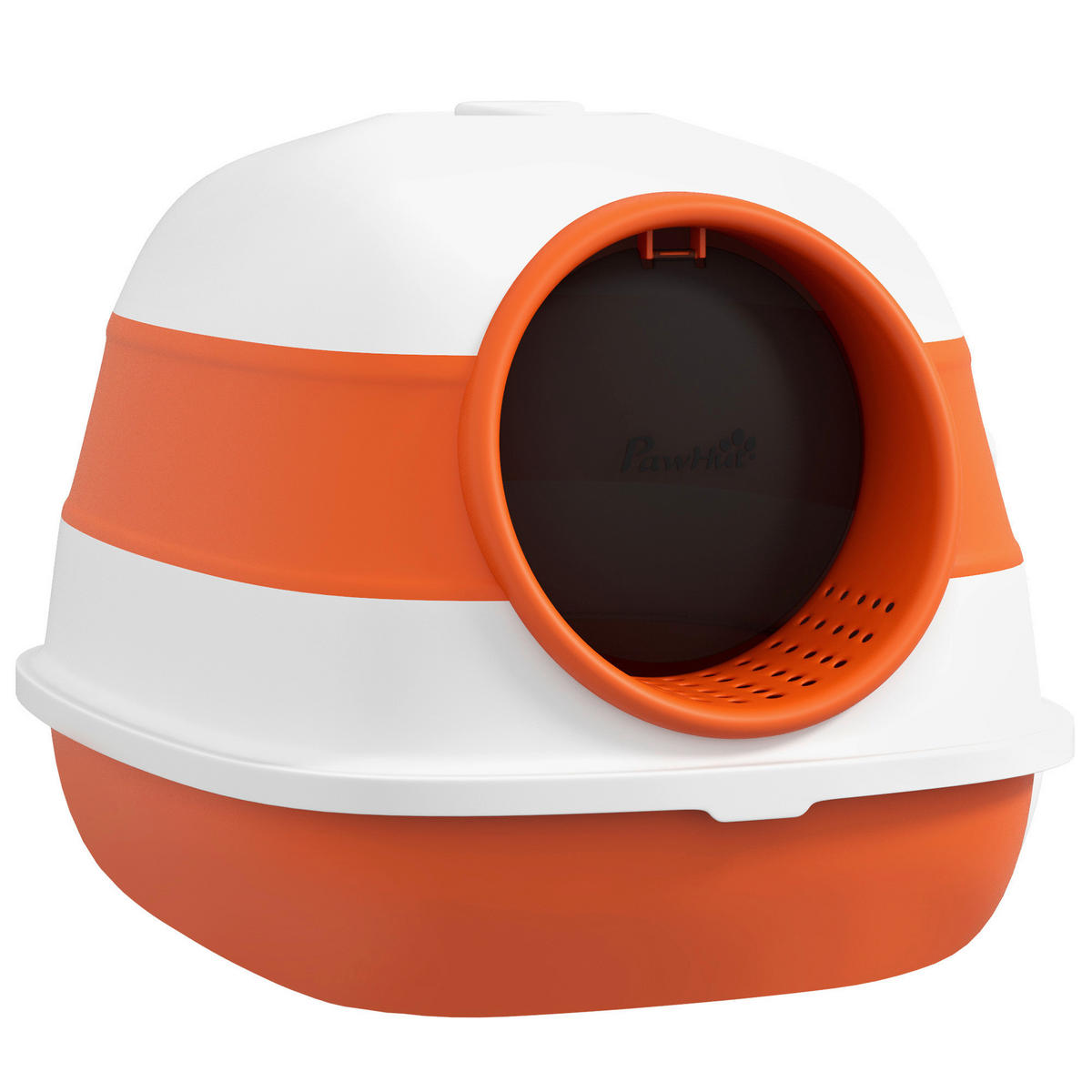 PawHut Katzentoilette weiß Kunststoff B/H/L: ca. 41x38x52 cm Katzentoilette - orange/weiß (52,00/41,00/38,00cm) - PawHut