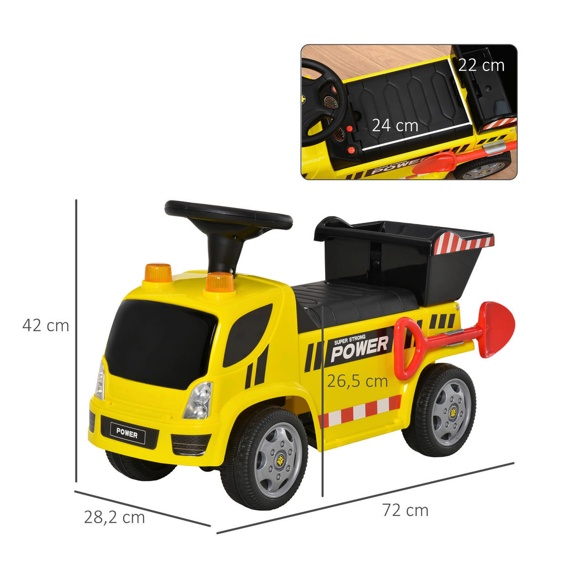 HOMCOM Kinder-Rutschauto gelb B/H/L: ca. 28,2x42x72 cm Rutschauto - gelb (72,00/28,20/42,00cm) - HOMCOM