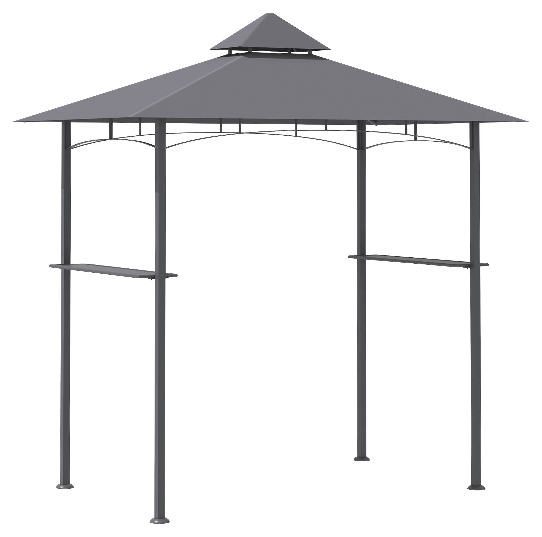 Outsunny Grillpavillon schwarz Stahl B/H/L: ca. 148x252x245 cm Grillpavillon - schwarz/grau (245,00/148,00/252,00cm) - Outsunny