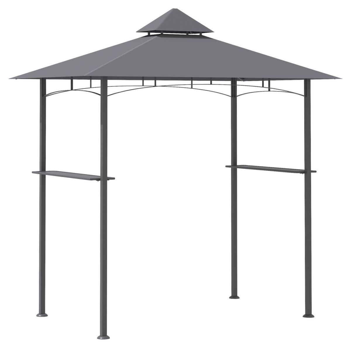 Outsunny Grillpavillon schwarz Stahl B/H/L: ca. 148x252x245 cm Grillpavillon - schwarz/grau (245,00/148,00/252,00cm) - Outsunny