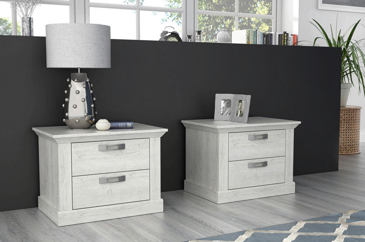 Nachtkonsole  weiß Pinie Nachbildung B/H/T: ca. 65,5x47,8x44,9 cm Kashmir_Nachtkonsole - weiß (65,50/47,80/44,90cm)