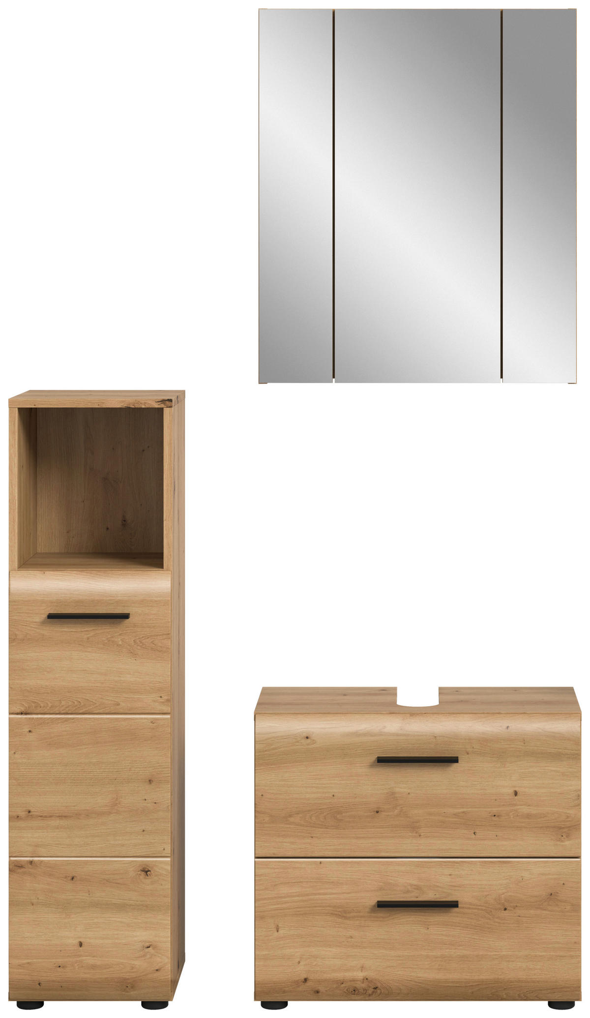 Badezimmer-Set Ice Artisan Oak Nachbildung B/H/T: ca. 105x185x30 cm Ice - (105,00/185,00/30,00cm) - xonox.home
