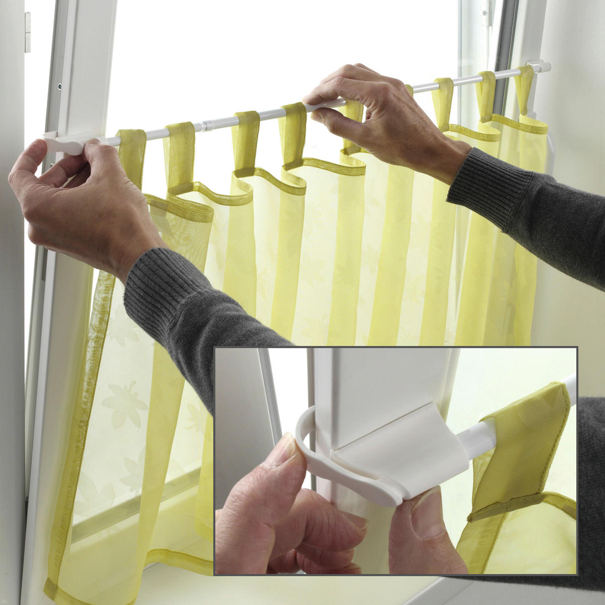 Vitragenstange Klemmvitrage - weiß (1,00cm) - Boviva