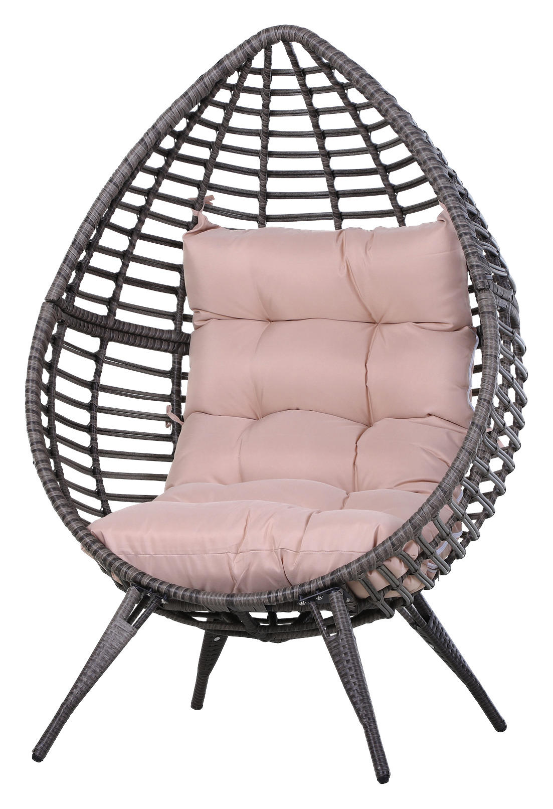 Outsunny Gartensessel bunt Polyrattan B/H/L: ca. 89x156x101 cm Gartensessel_mit_Sitzkissen - bunt (101,00/89,00/156,00cm)