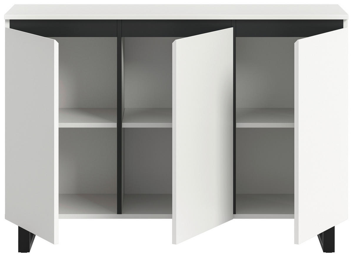 Sideboard Tomasa weiß schwarz B/H/T: ca. 120x84x36 cm Tomasa - weiß/schwarz (120,00/84,00/36,00cm) - xonox.home