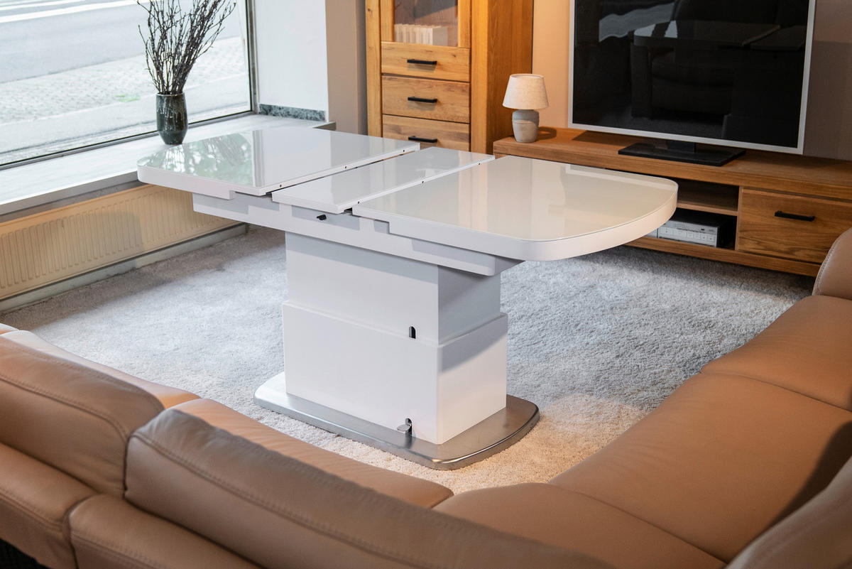 Couchtisch Levi weiß Hochglanz lackiert B/H/T: ca. 135x50x75 cm Levi - weiß (135,00/50,00/75,00cm)