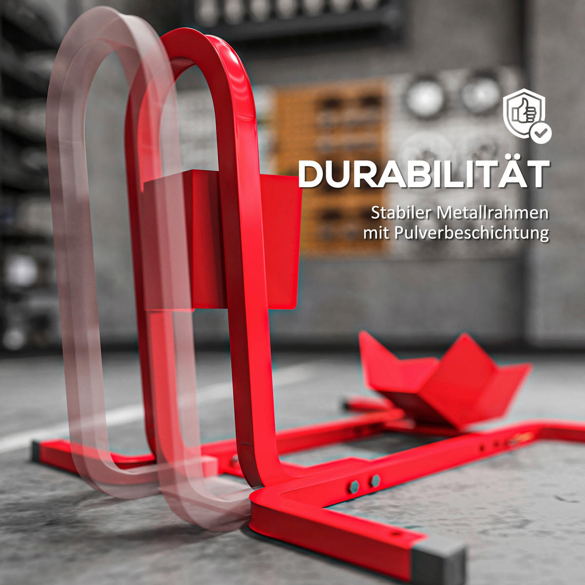 HOMCOM Motorradständer B/H/L: ca. 55x43x60 cm Motorradständer - rot (60,00/55,00/43,00cm) - HOMCOM