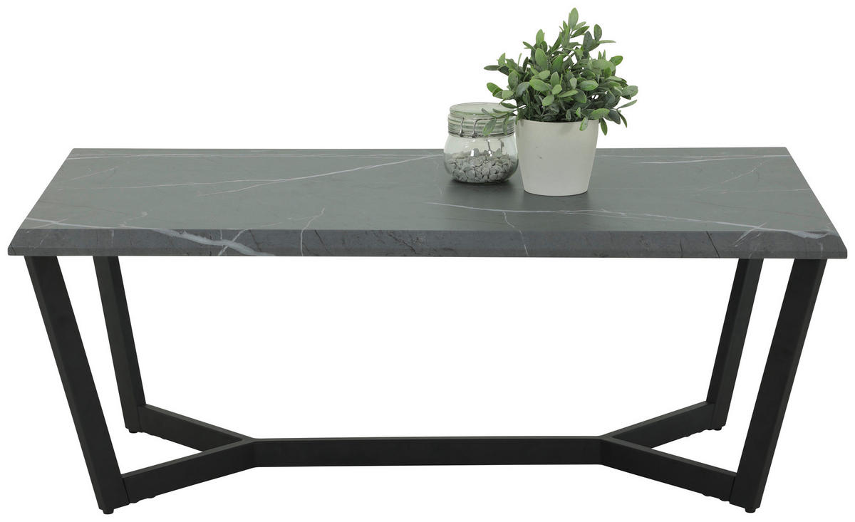 Couchtisch Roland grau Marmor Optik B/H/T: ca. 110x42x60 cm Roland - schwarz/grau (110,00/42,00/60,00cm)